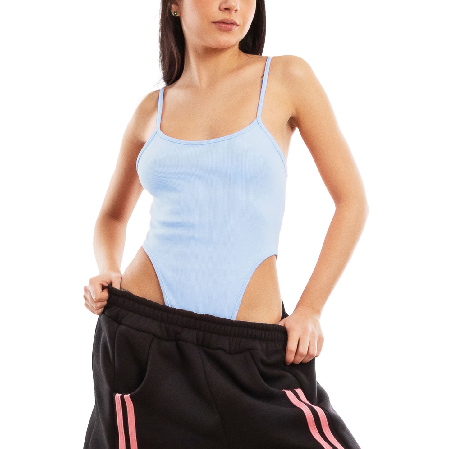 toocool body donna costine sgambato effetto lavato distressed canotta intima elasticizzata design high cut treetwear casual toocool vs1303 nero sm