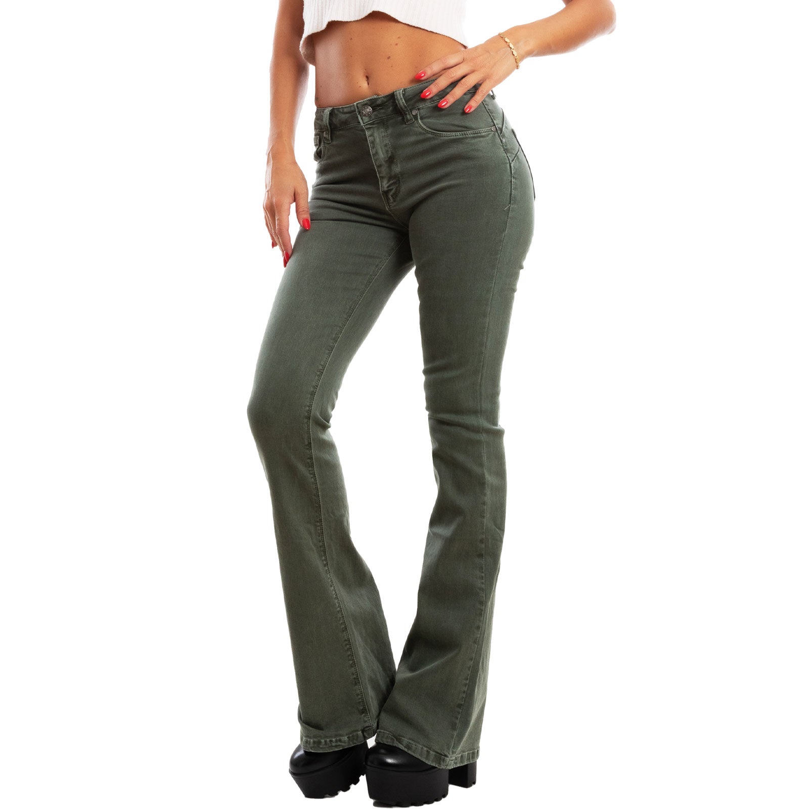 toocool jeans donna pantaloni zampa vita media push upfx1216