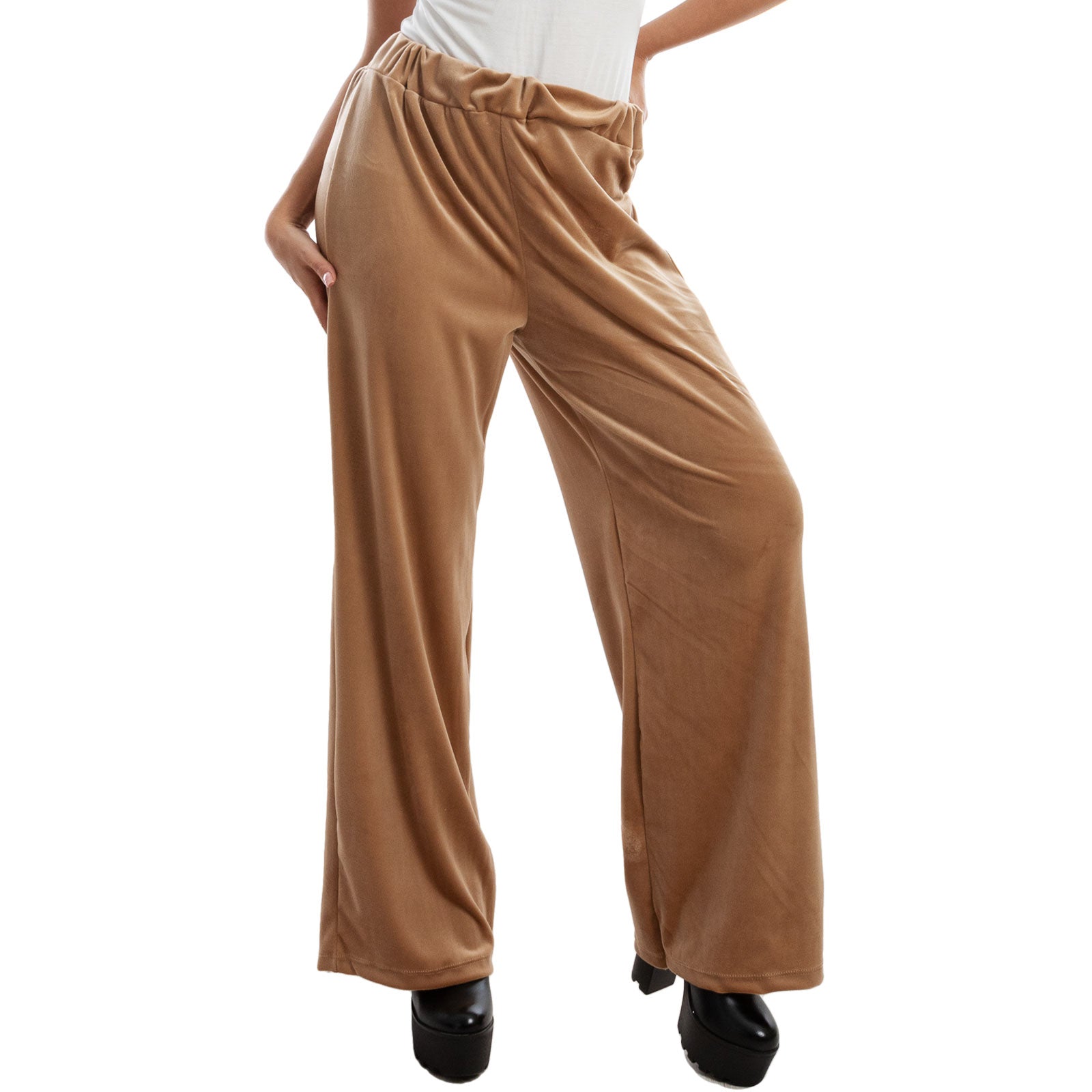 toocool pantaloni donna palazzo ciniglia velluto vi 5250