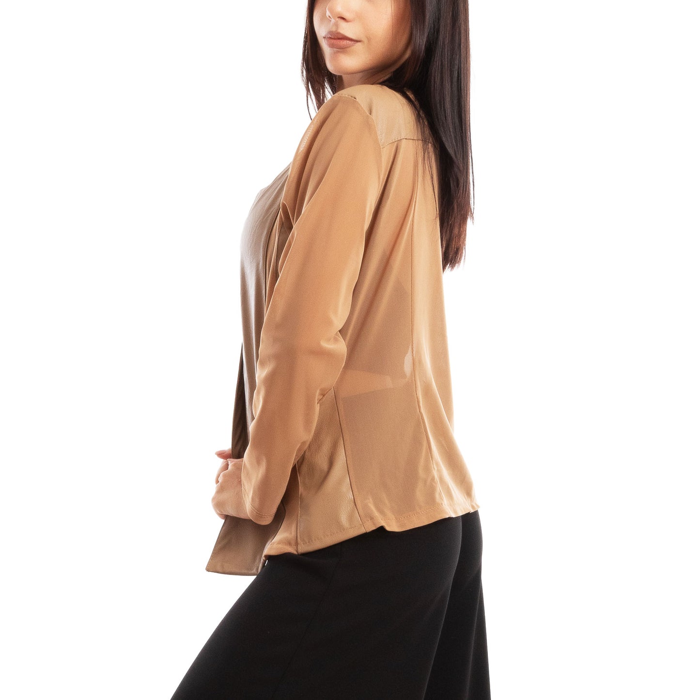 toocool giacca pelle sintetica donna velata elegante g987