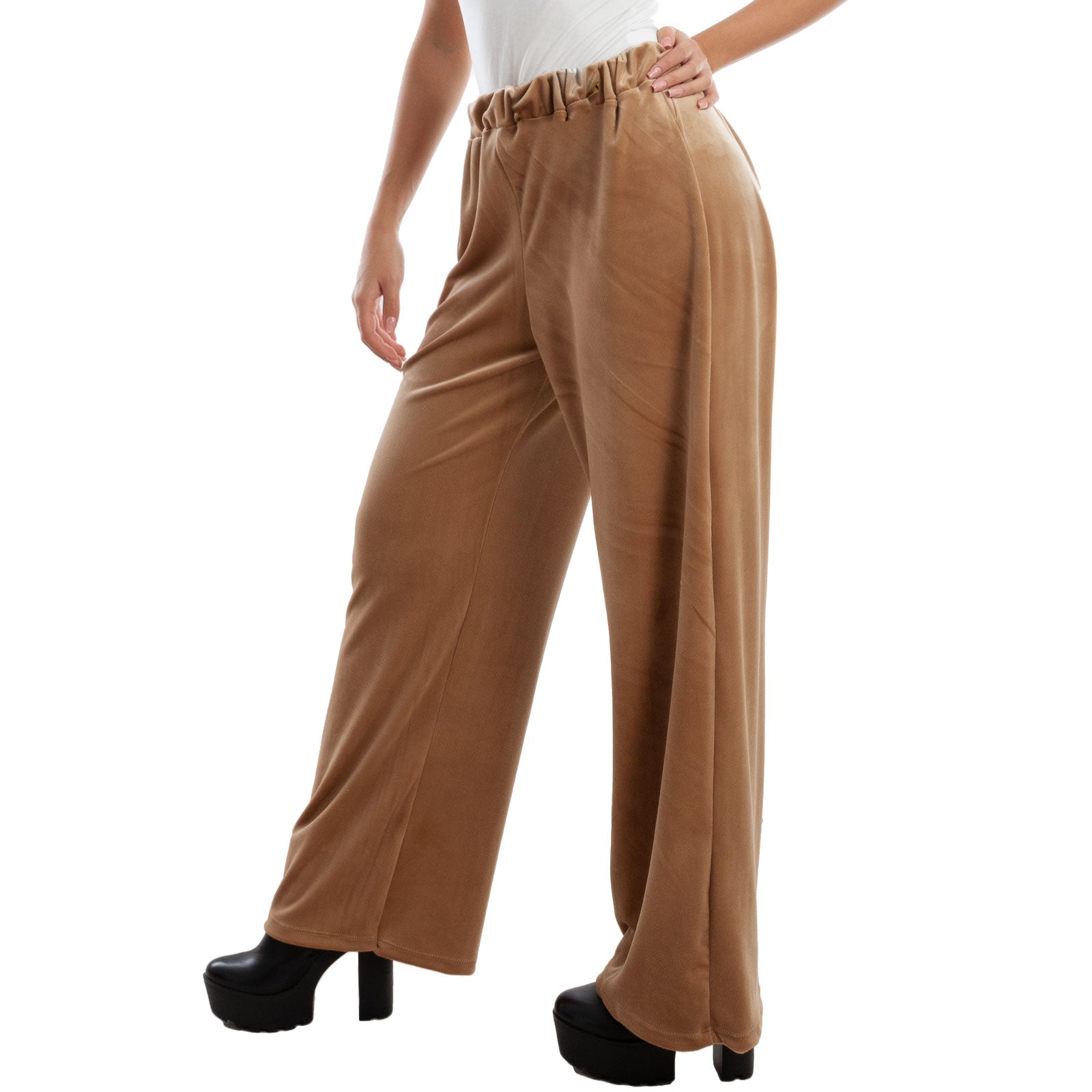 toocool pantaloni donna palazzo ciniglia velluto vi 5250