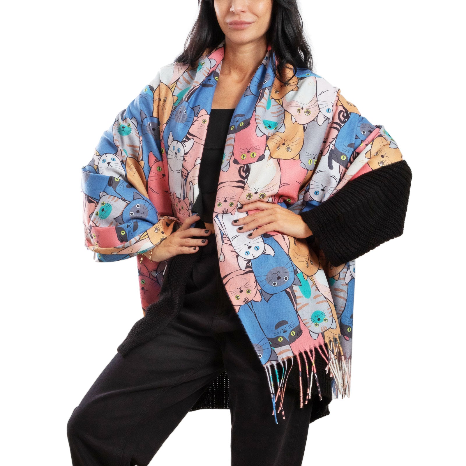 immagine-35-toocool-sciarpa-unisex-gatti-stola-frange-foulard-scialle-em-3579
