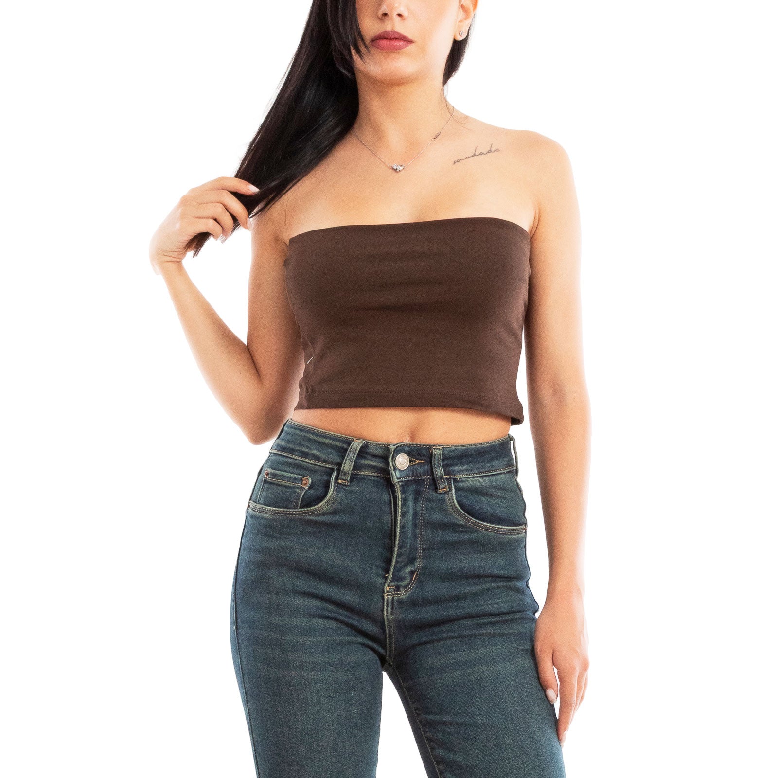 toocool stock 2 pezzi top donna senza maniche fascia estivo bustier vi 553