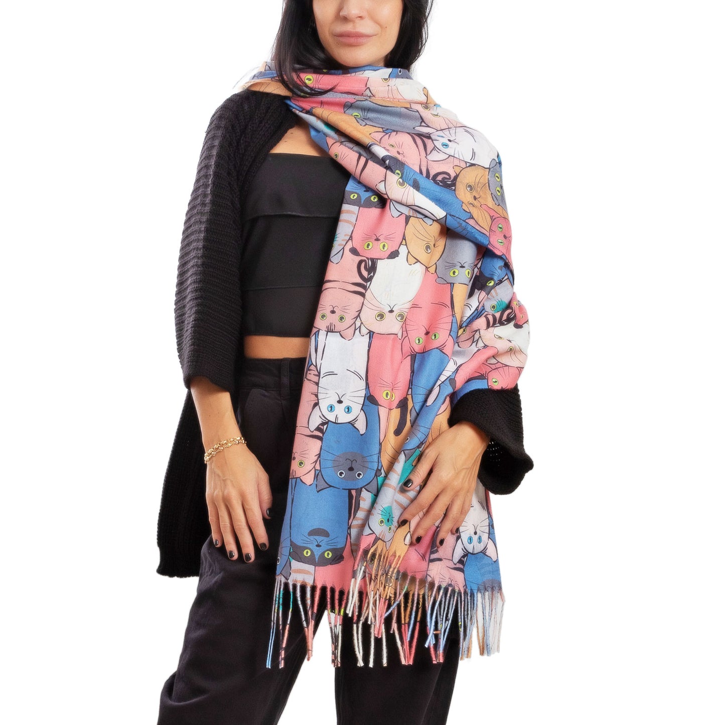 immagine-36-toocool-sciarpa-unisex-gatti-stola-frange-foulard-scialle-em-3579