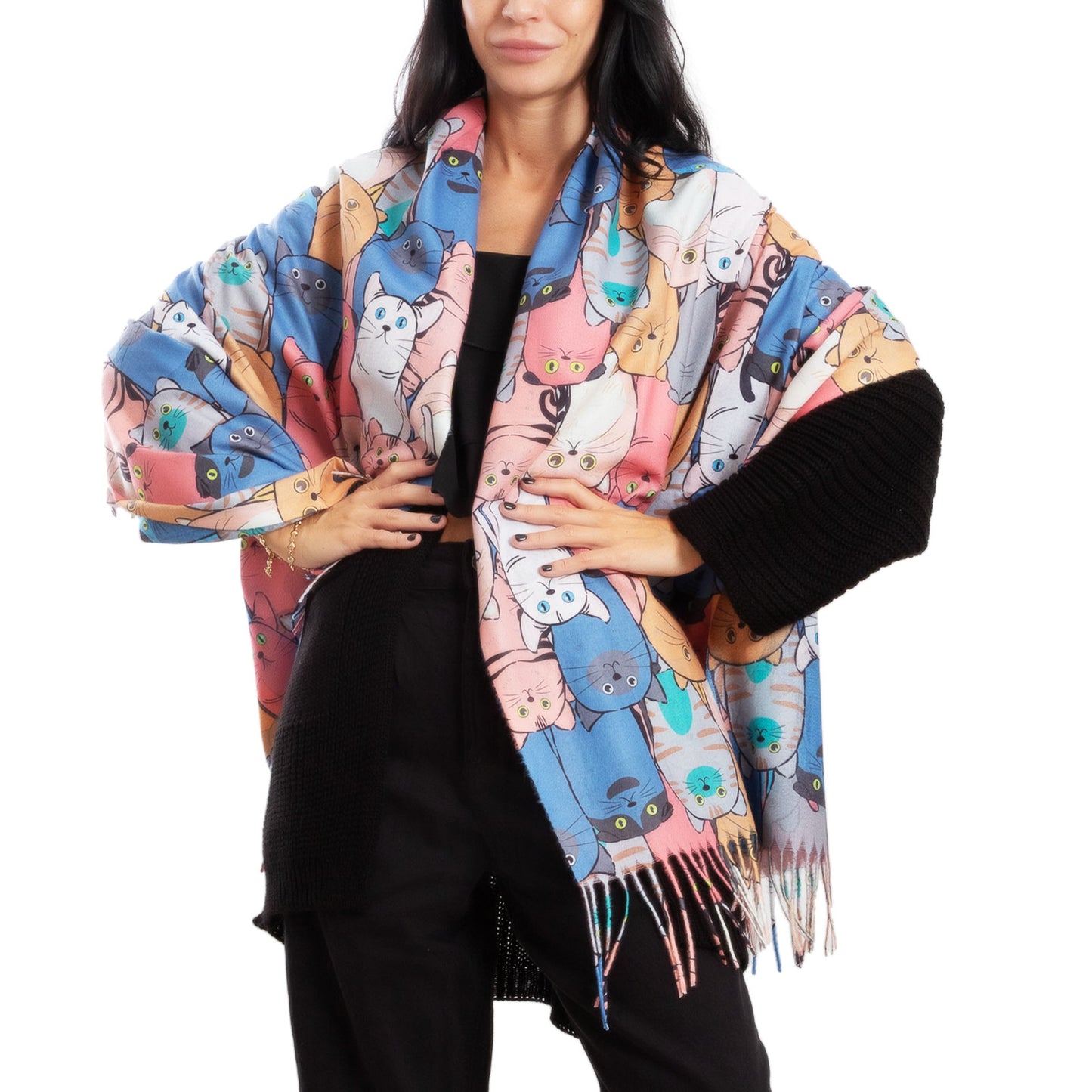 immagine-38-toocool-sciarpa-unisex-gatti-stola-frange-foulard-scialle-em-3579