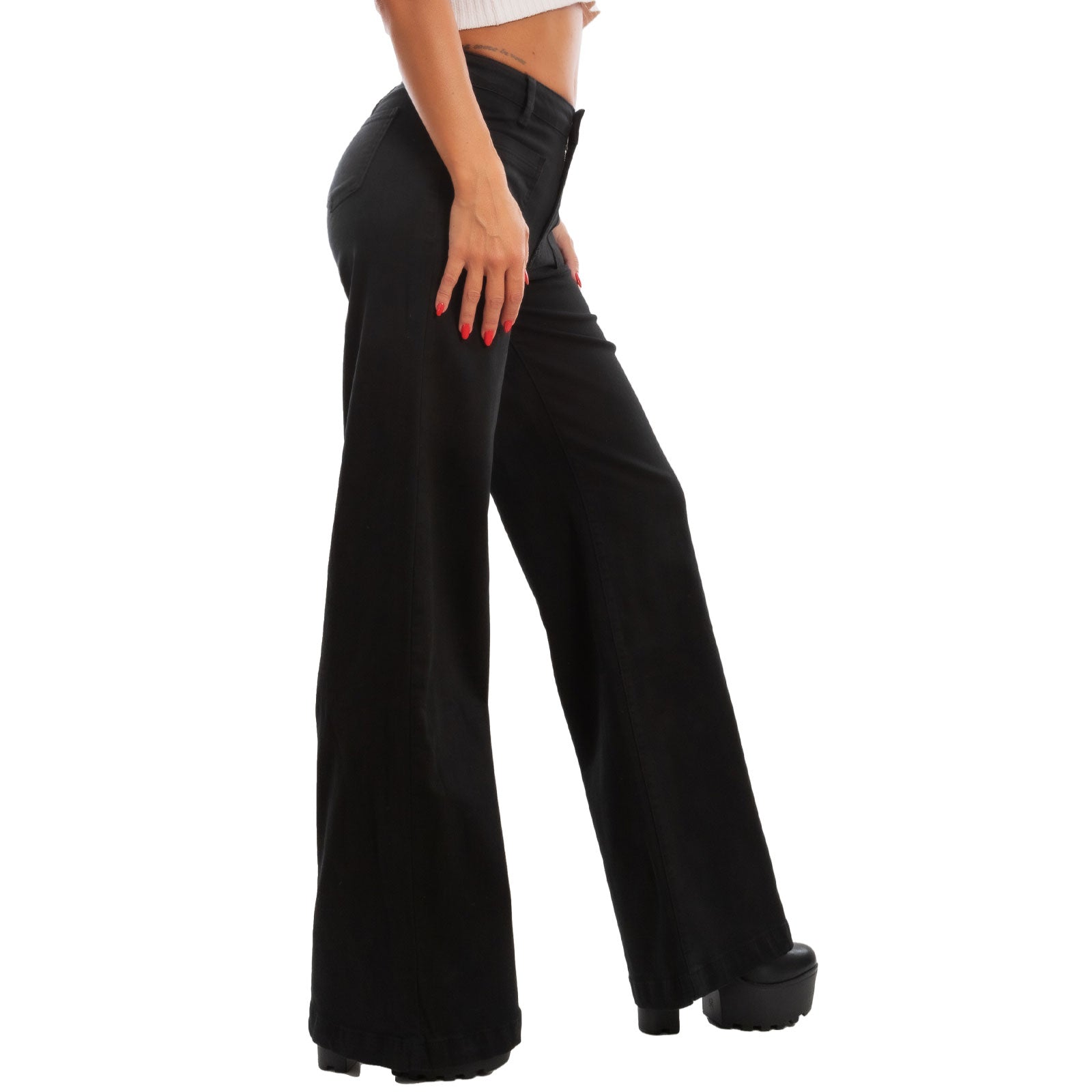 toocool jeans donna palazzo vita alta baggy denim colorati fx1219