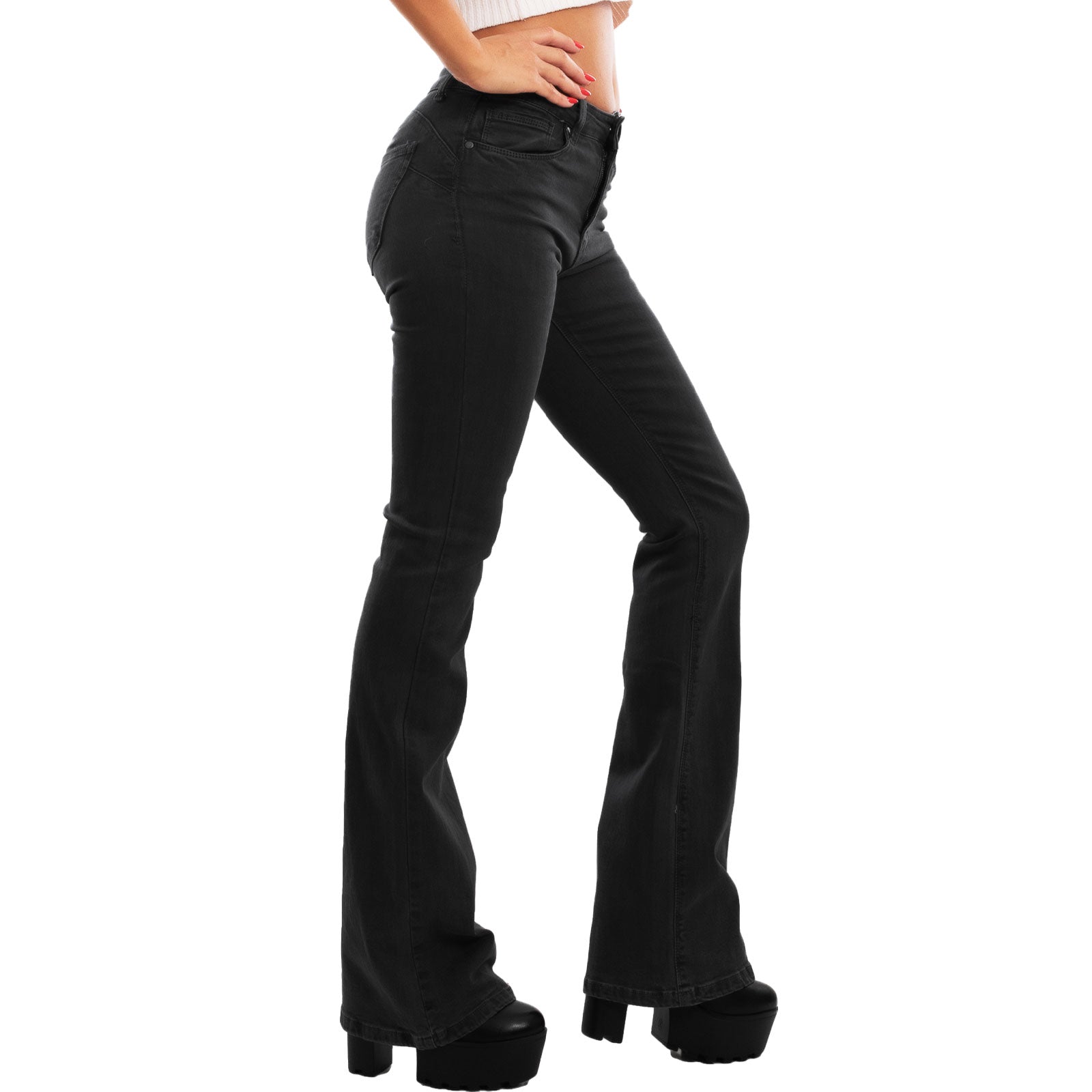 toocool jeans donna pantaloni zampa vita media push upfx1216