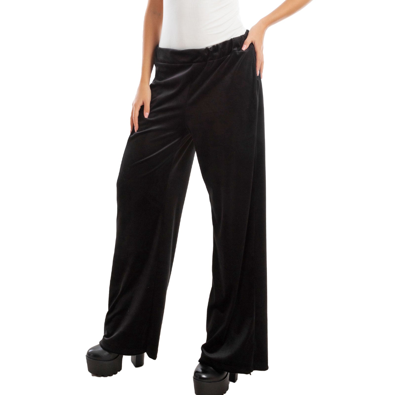 toocool pantaloni donna palazzo ciniglia velluto vi 5250