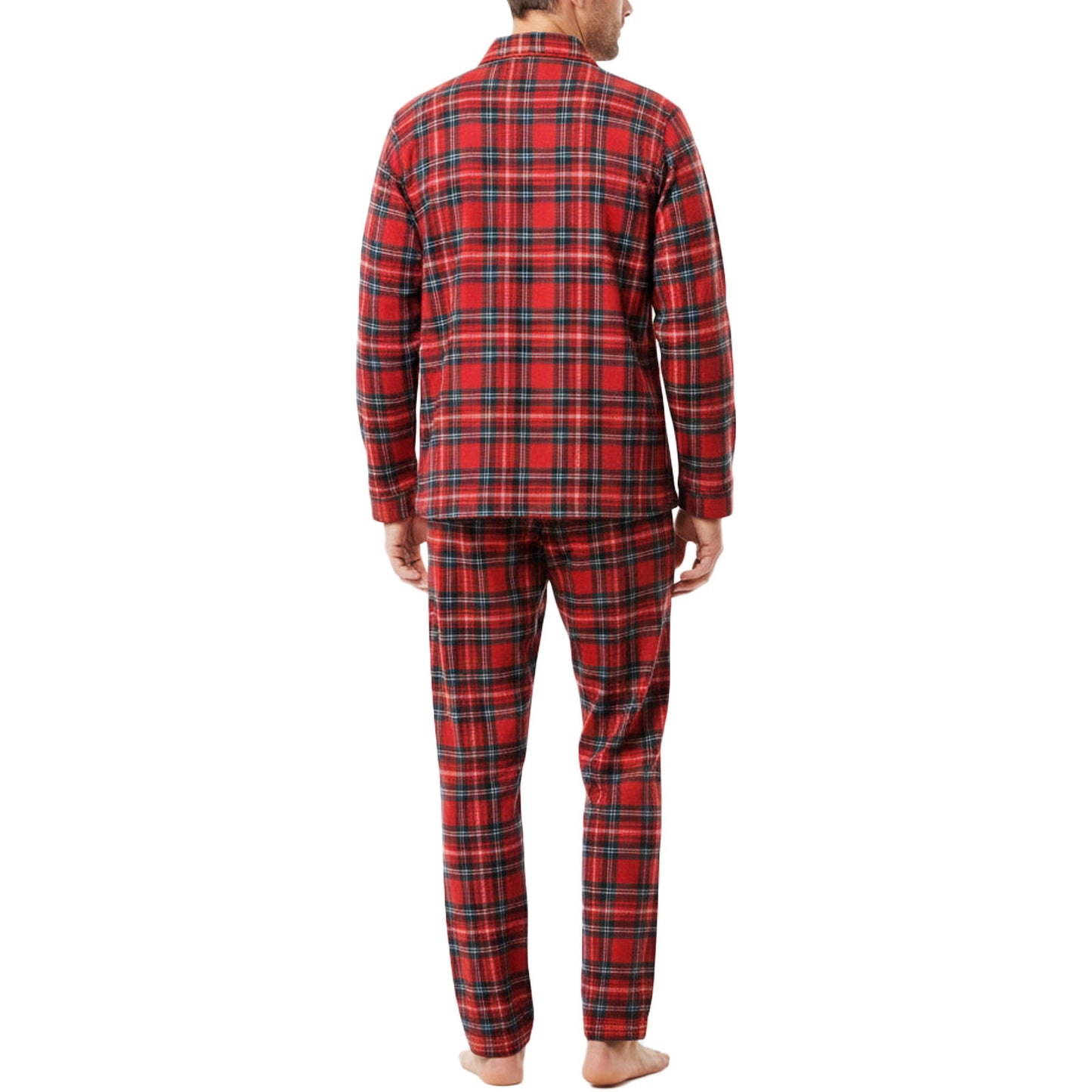 toocool pigiama uomo scozzese rosso invernale natalizio plaid completo manica lunga toocool 3103 rosso m