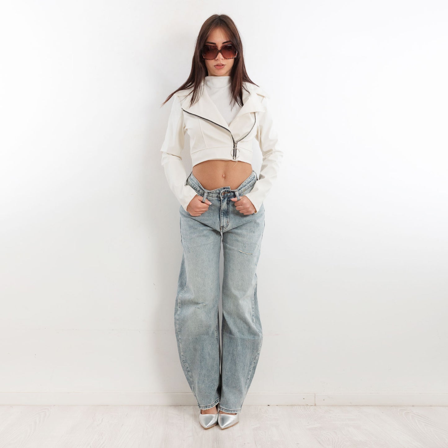 toocool jeans donna baggy banana pantaloni casual toocool dw1335