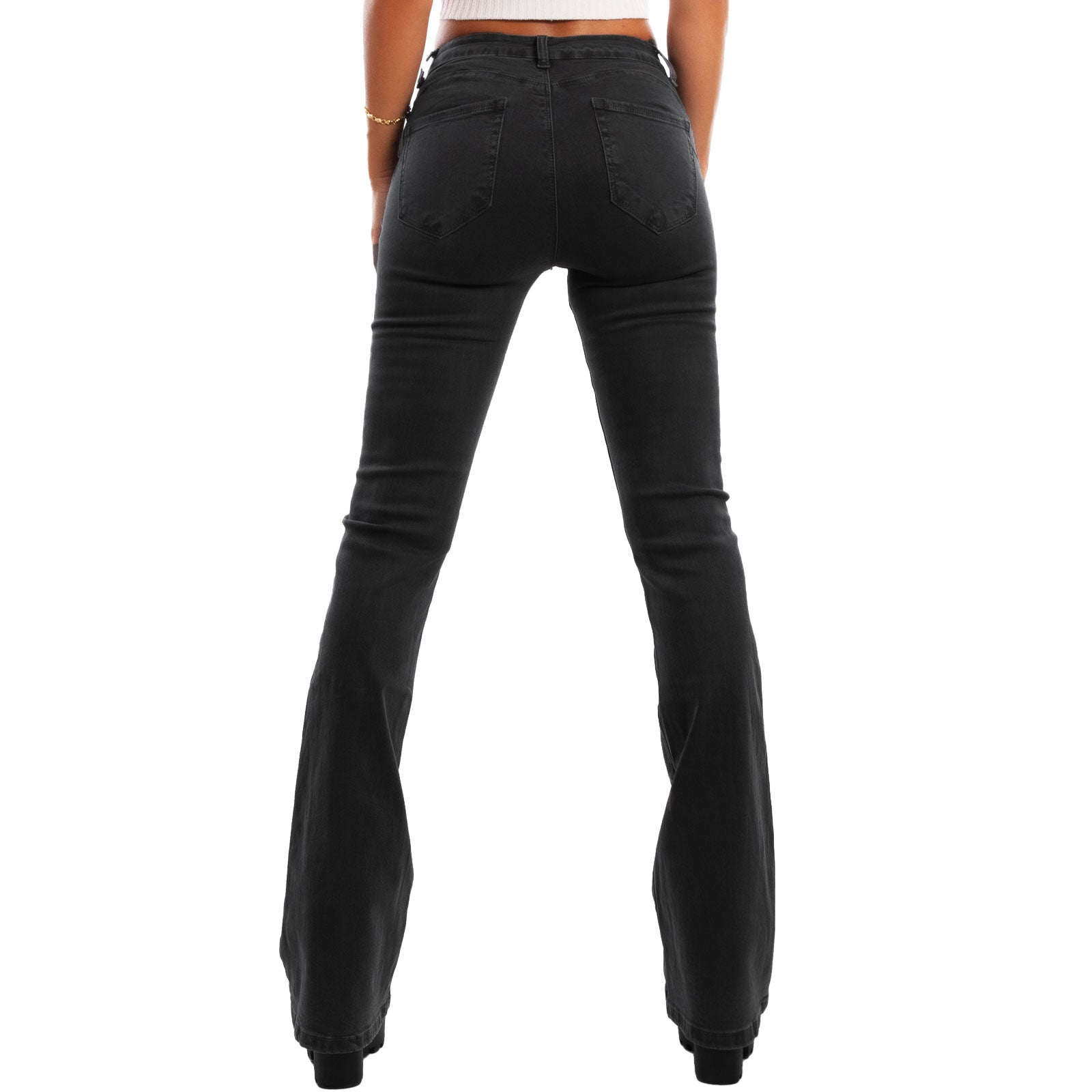 toocool jeans donna pantaloni zampa vita media push upfx1216