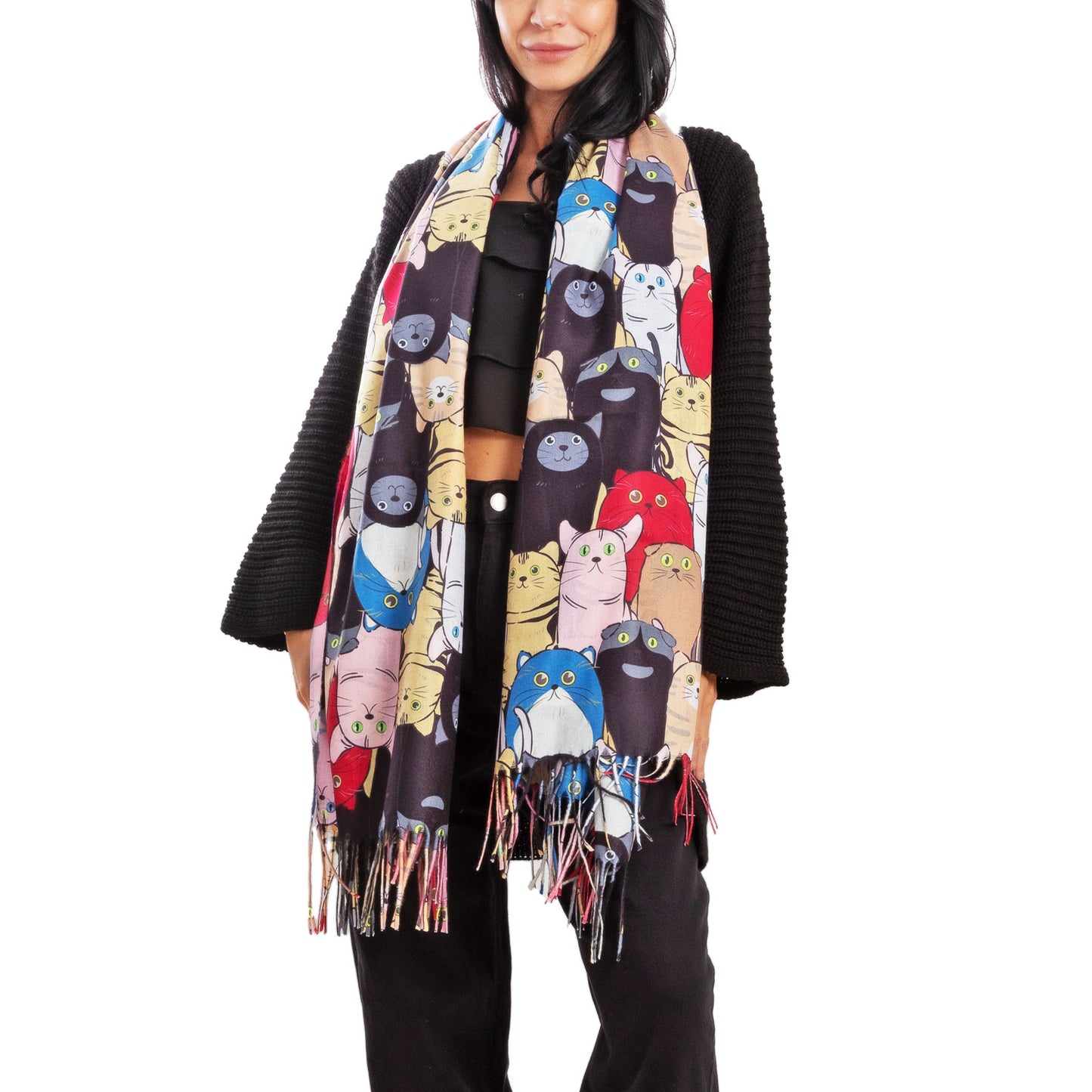 immagine-6-toocool-sciarpa-unisex-gatti-stola-frange-foulard-scialle-em-3579
