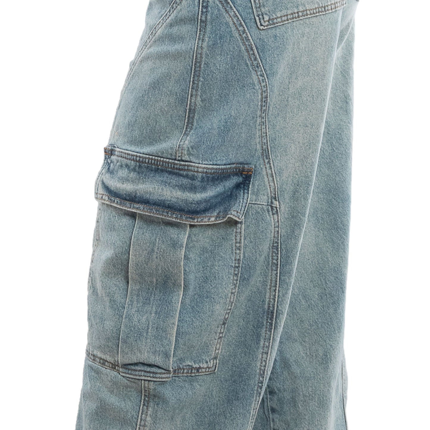 toocool jeans cargo barrel fit donna vita alta pantaloni denim gamba larga tasconi laterali relaxed toocool fx854 blu xs
