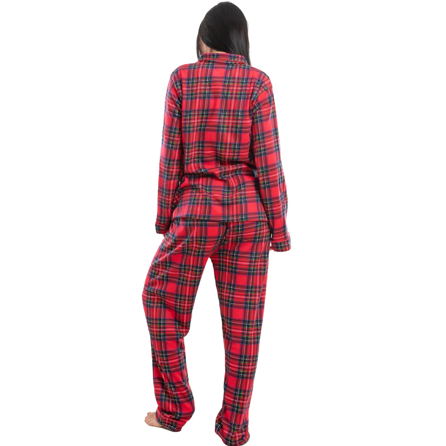 toocool pigiama donna scozzese rosso manica lunga invernale natalizio plaid completo toocool d3103 rosso m