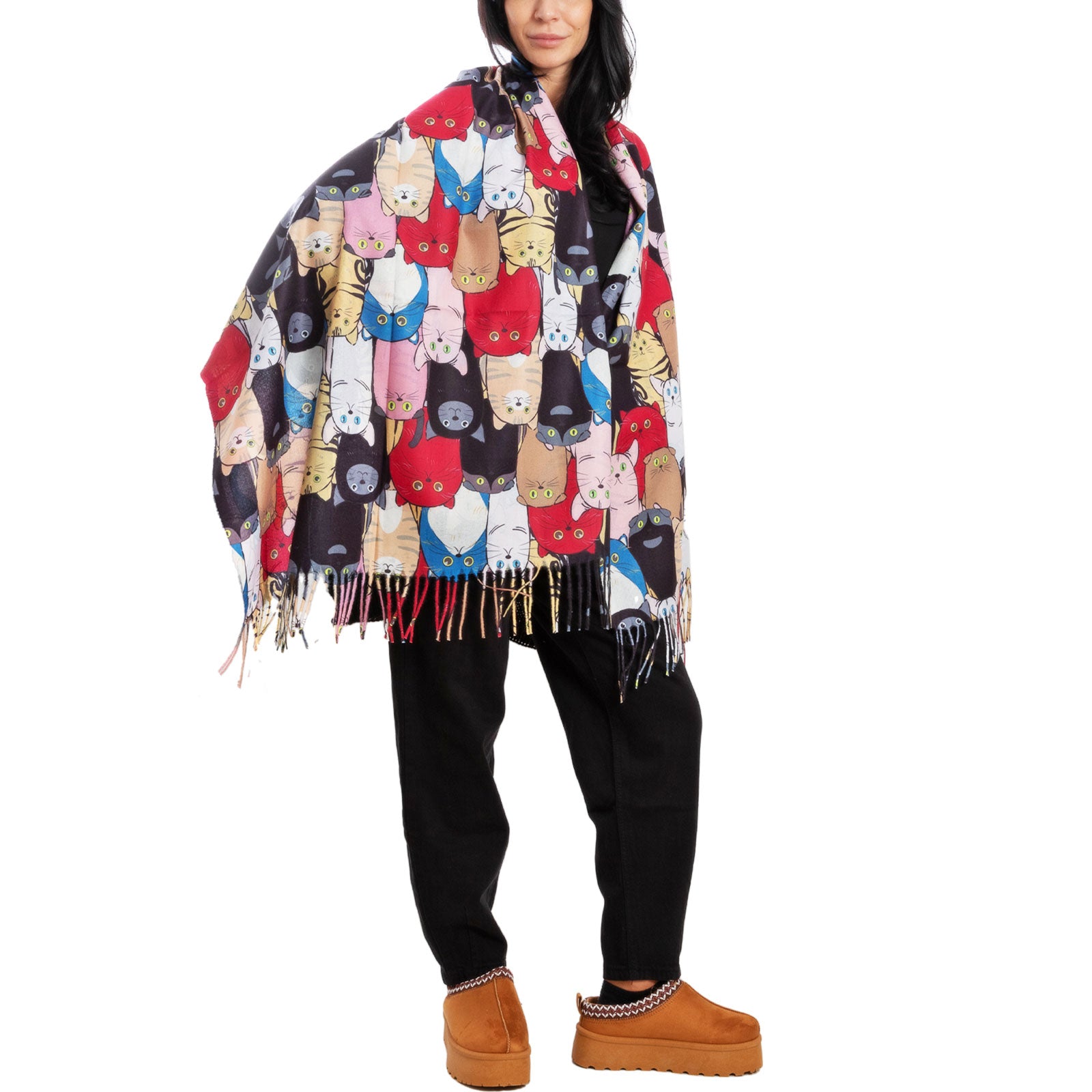 immagine-7-toocool-sciarpa-unisex-gatti-stola-frange-foulard-scialle-em-3579