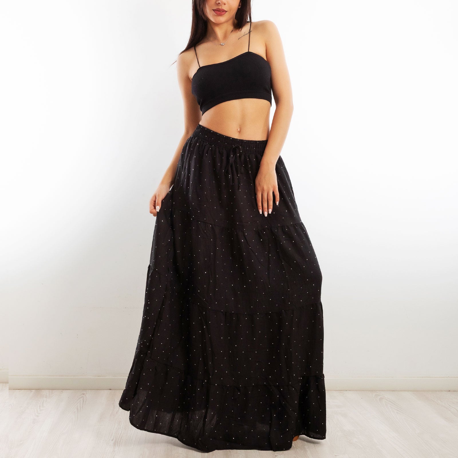 toocool gonna donna lunga leggera strass boho chic estiva balze yh78083