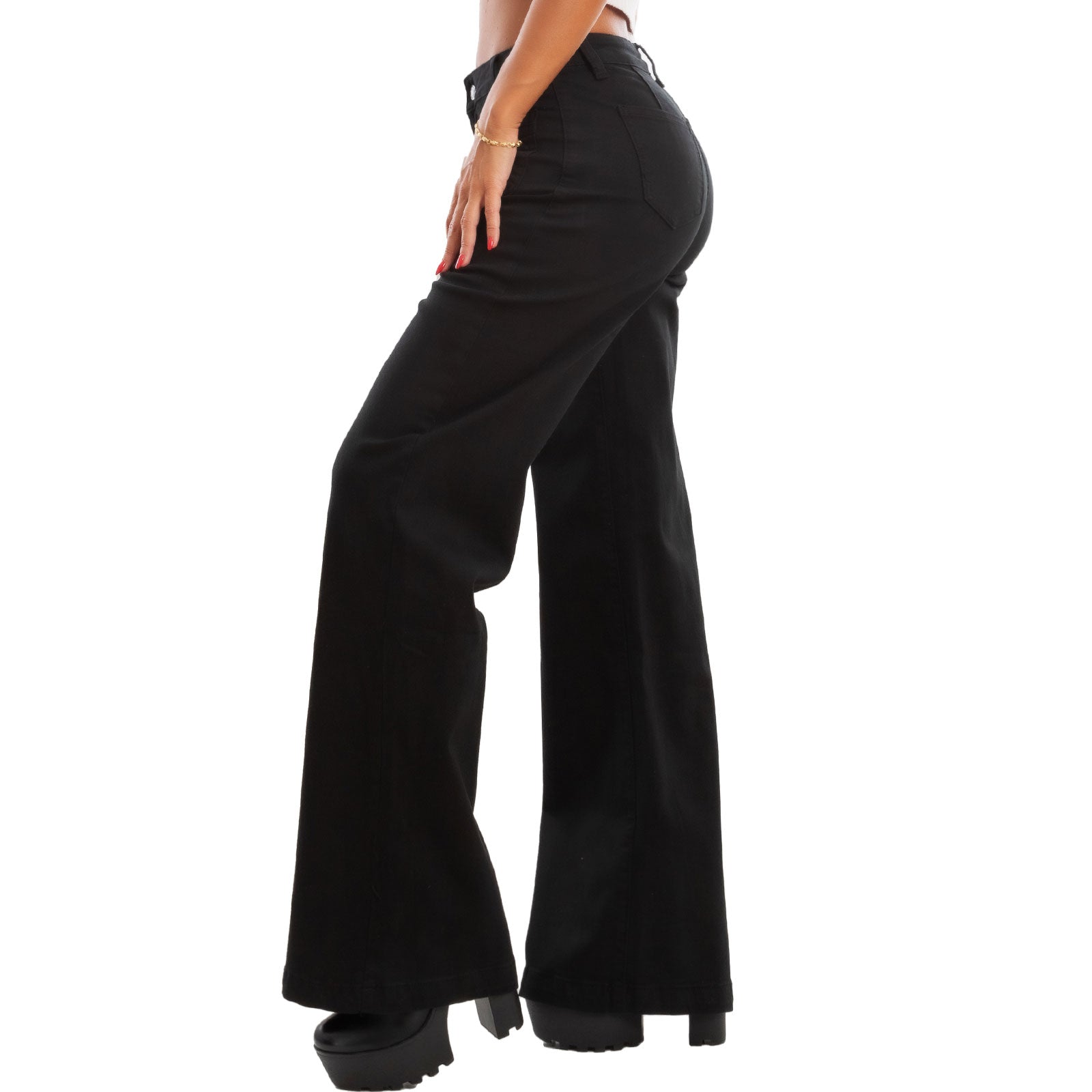 toocool jeans donna palazzo vita alta baggy denim colorati fx1219