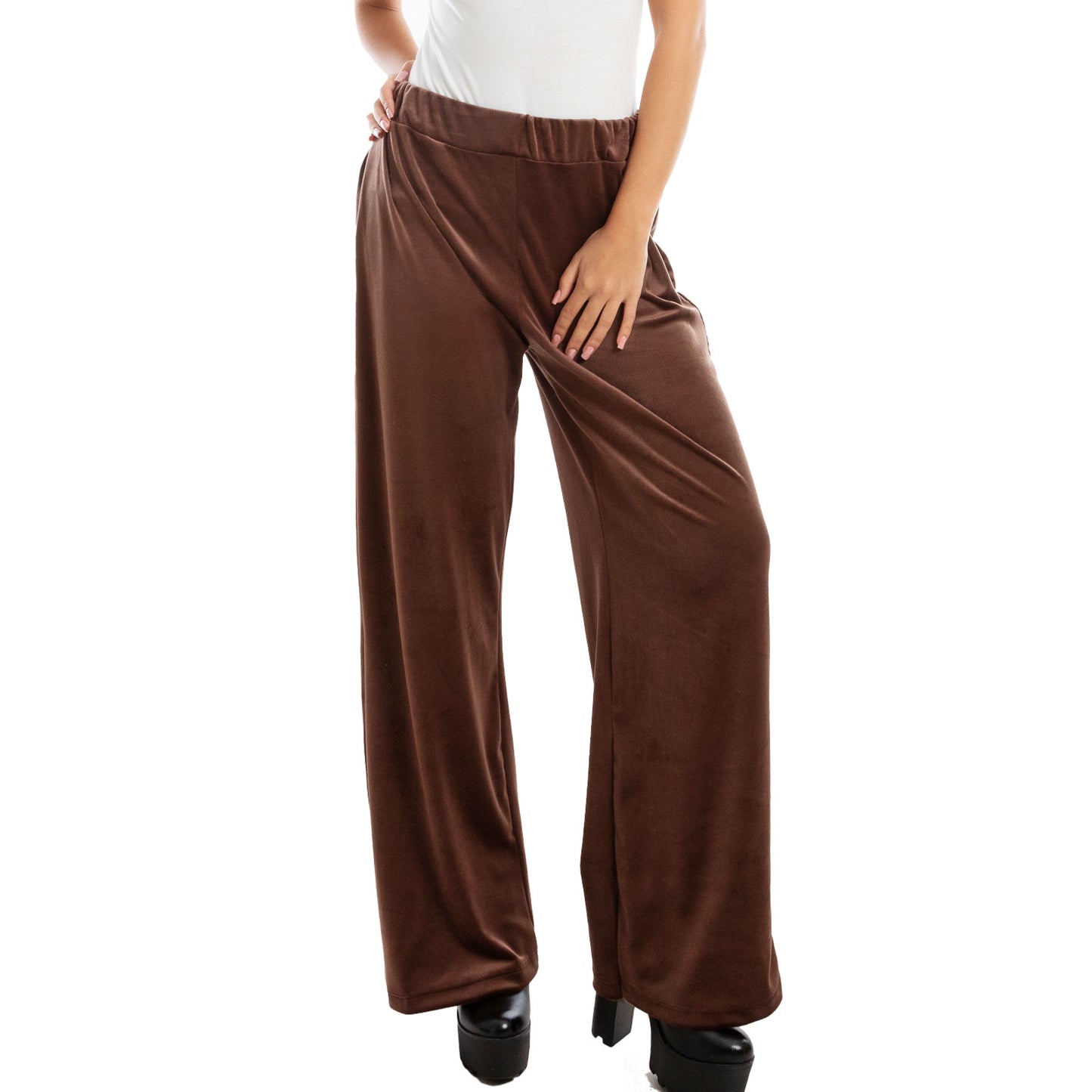 toocool pantaloni donna palazzo ciniglia velluto vi 5250