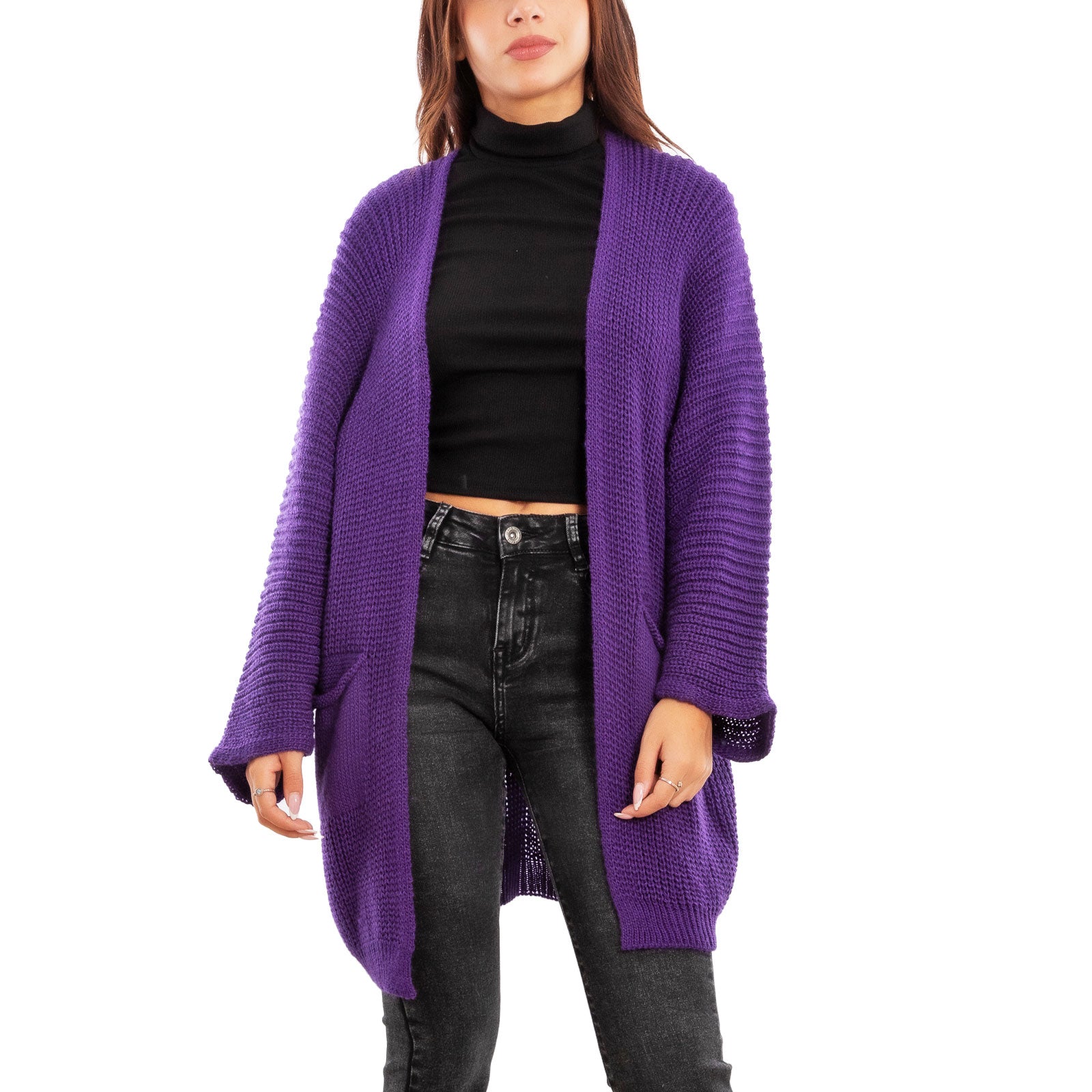 Cardigan Donna Lungo Maglione Giacca Ms-2912 - Main Image
