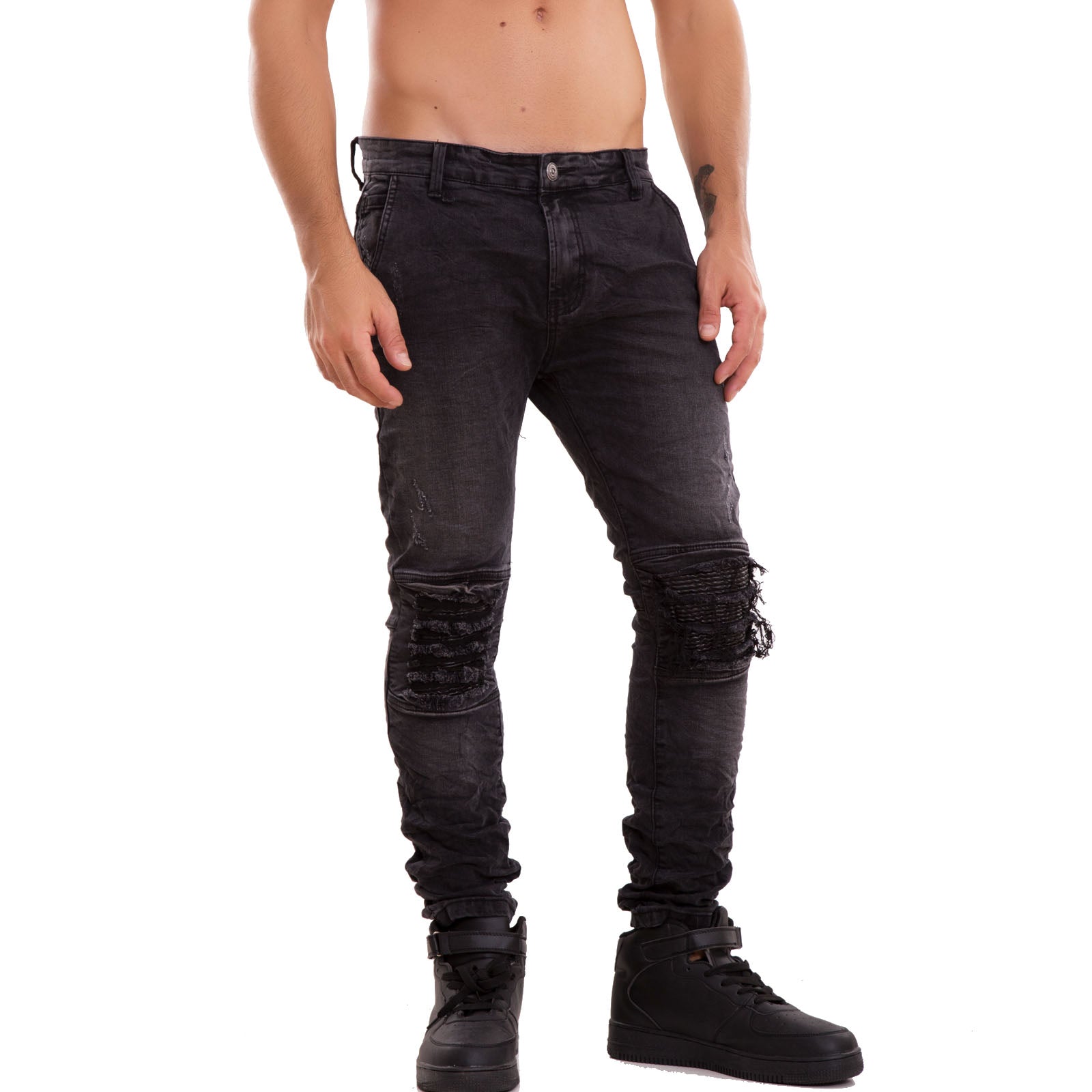 Jeans uomo pantaloni strappi XSF31 105