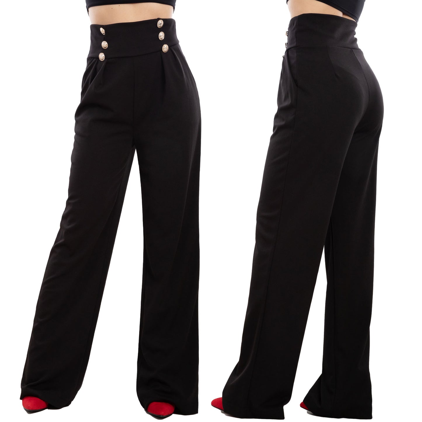 immagine-1-toocool-pantaloni-donna-palazzo-bottoni-pinces-vb-2300