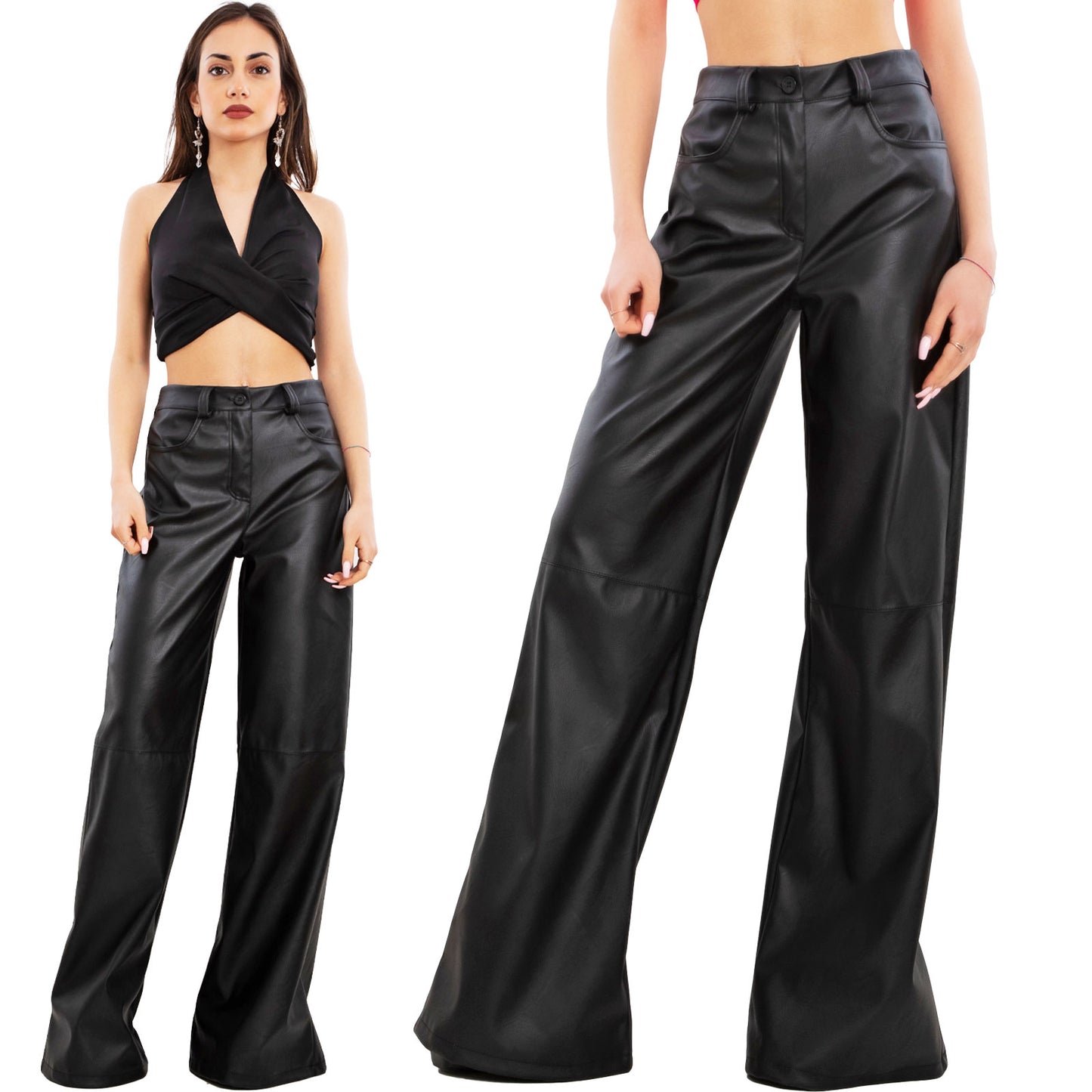 immagine-1-toocool-pantaloni-donna-palazzo-flare-effetto-pelle-vb-13239