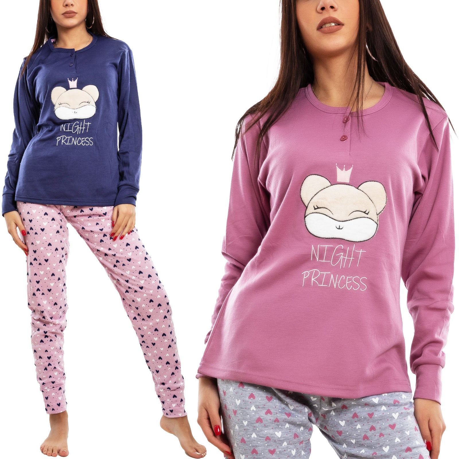 Pigiama Donna Felpato Luna D7791 Pigiama Donna Felpato Luna D7791