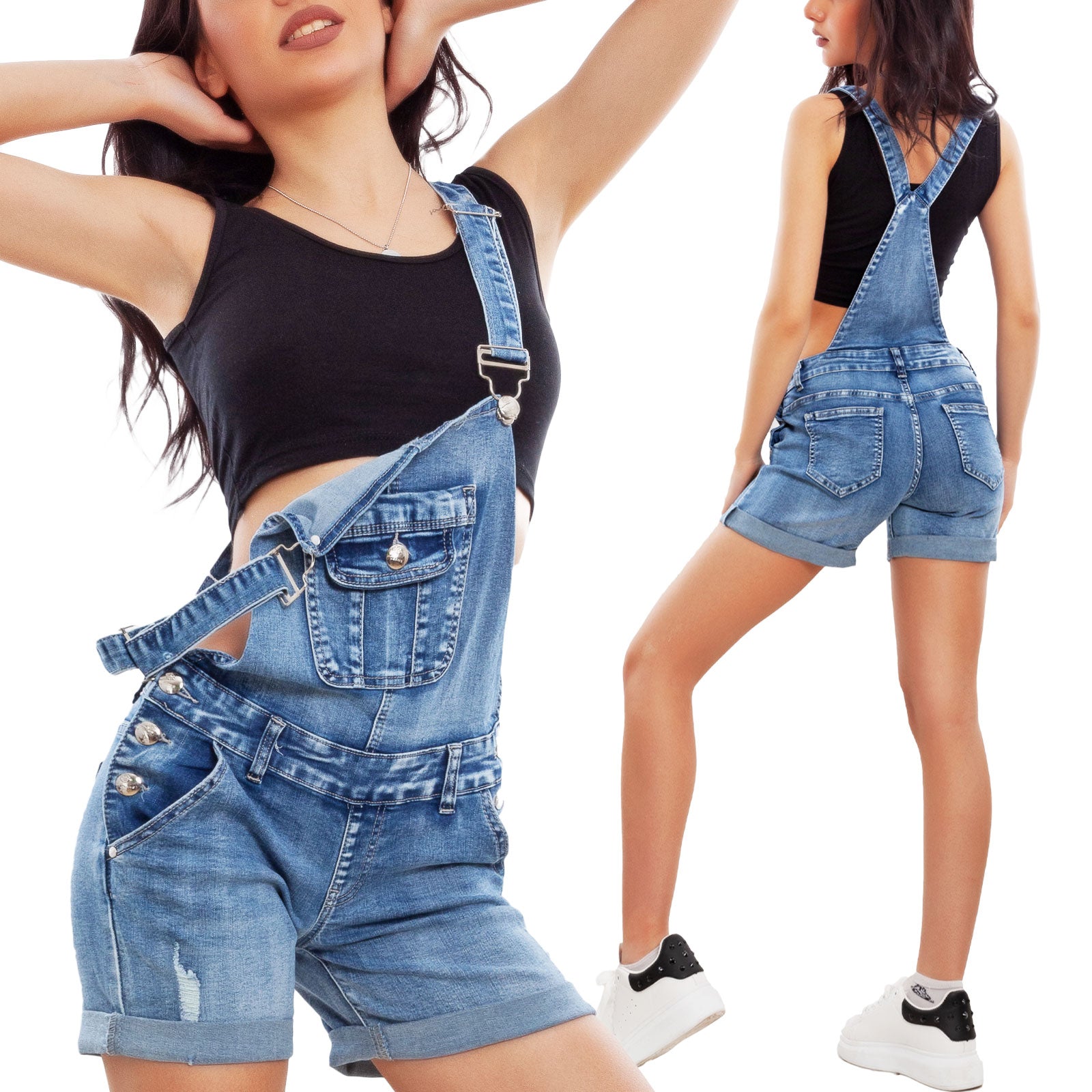 Toocool Tuinbroek jeans dames overall jumpsuit broek XM-987 Toocool Tuinbroek jeans dames overall jumpsuit broek XM-987