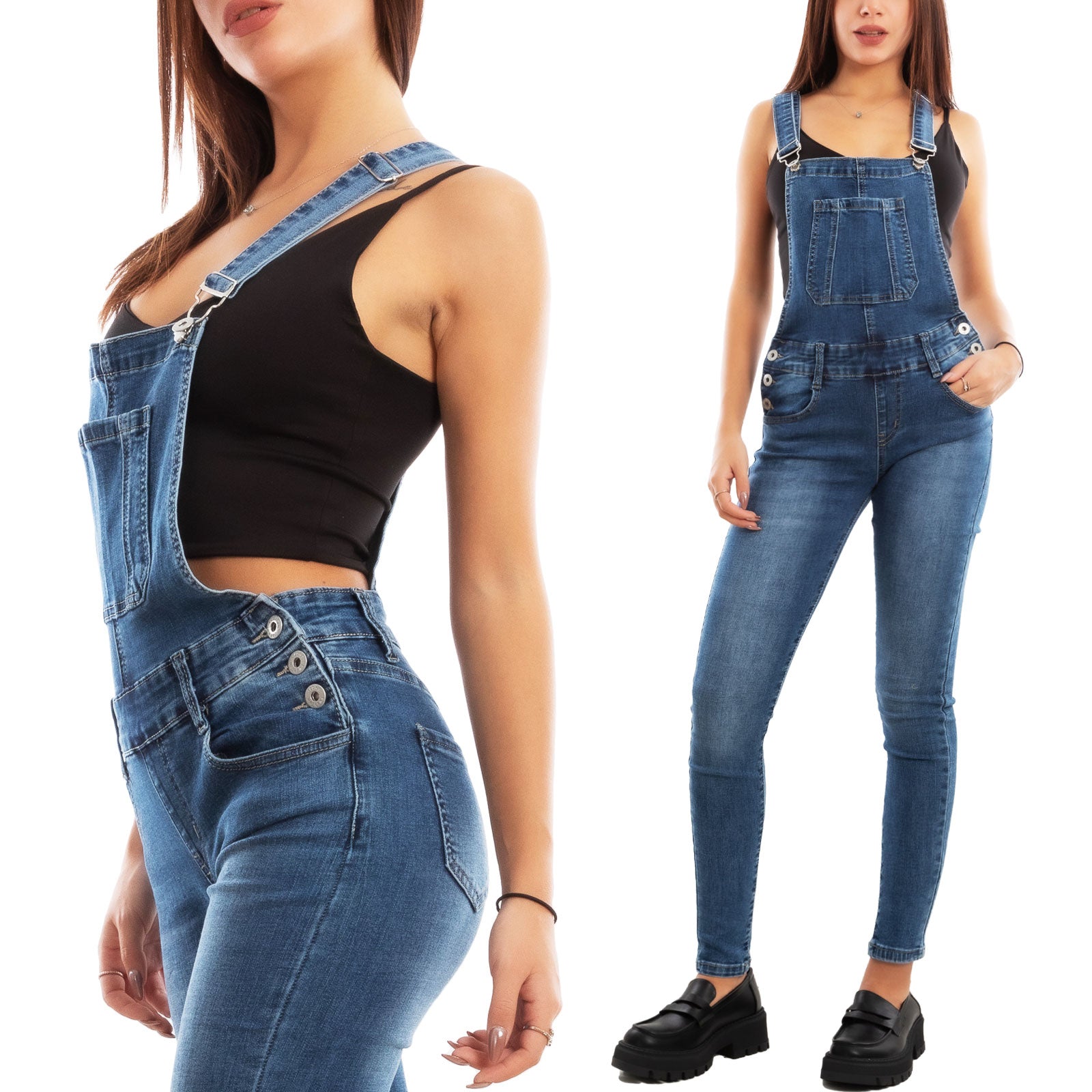 Salopette Donna Soojun - Jeans Casual Comodo In Taglia XX-Large Blu - Foto 7
