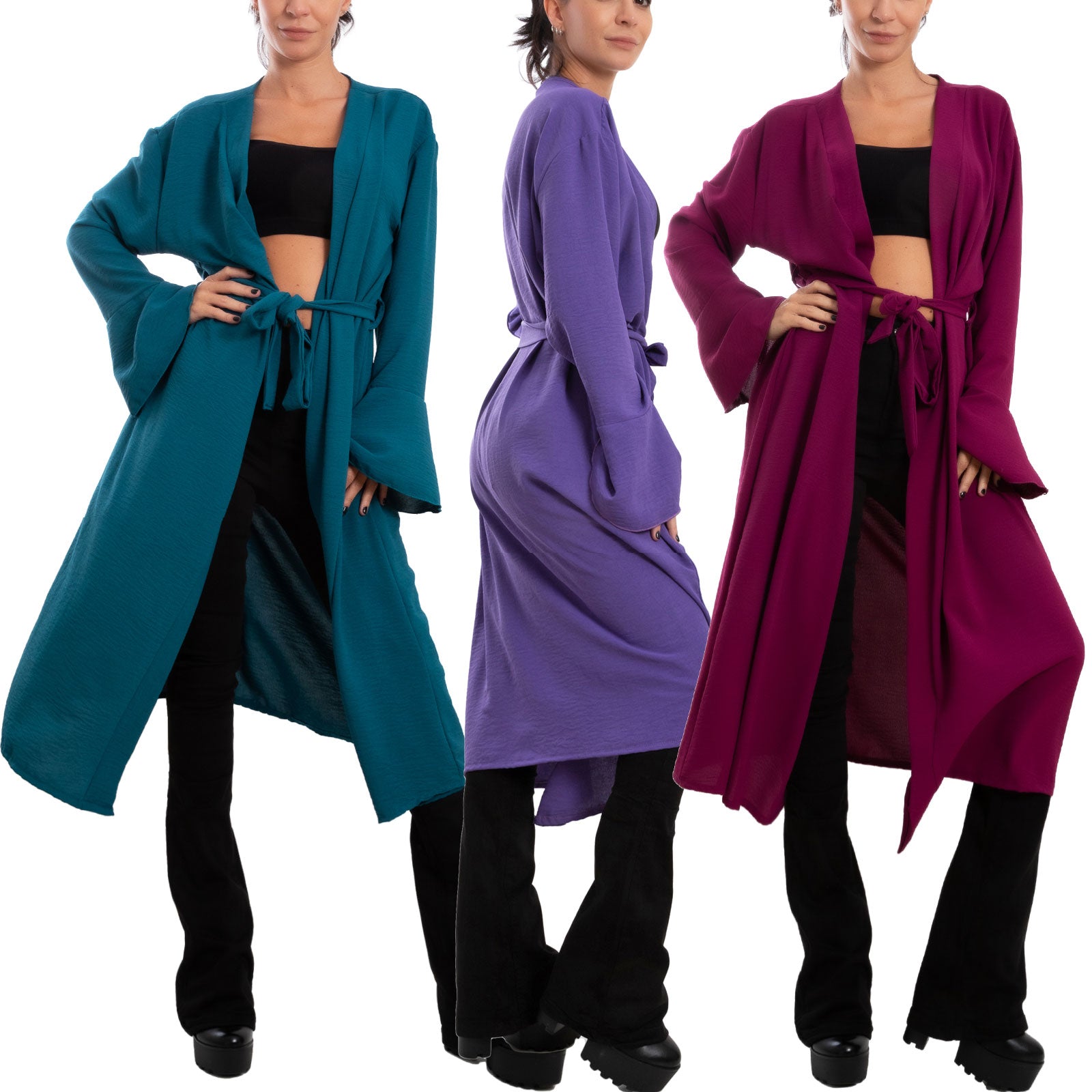 Cappotto Donna Spolverino Cardigan Lungo Vi-1863 Cappotto Donna Spolverino Cardigan Lungo Vi-1863