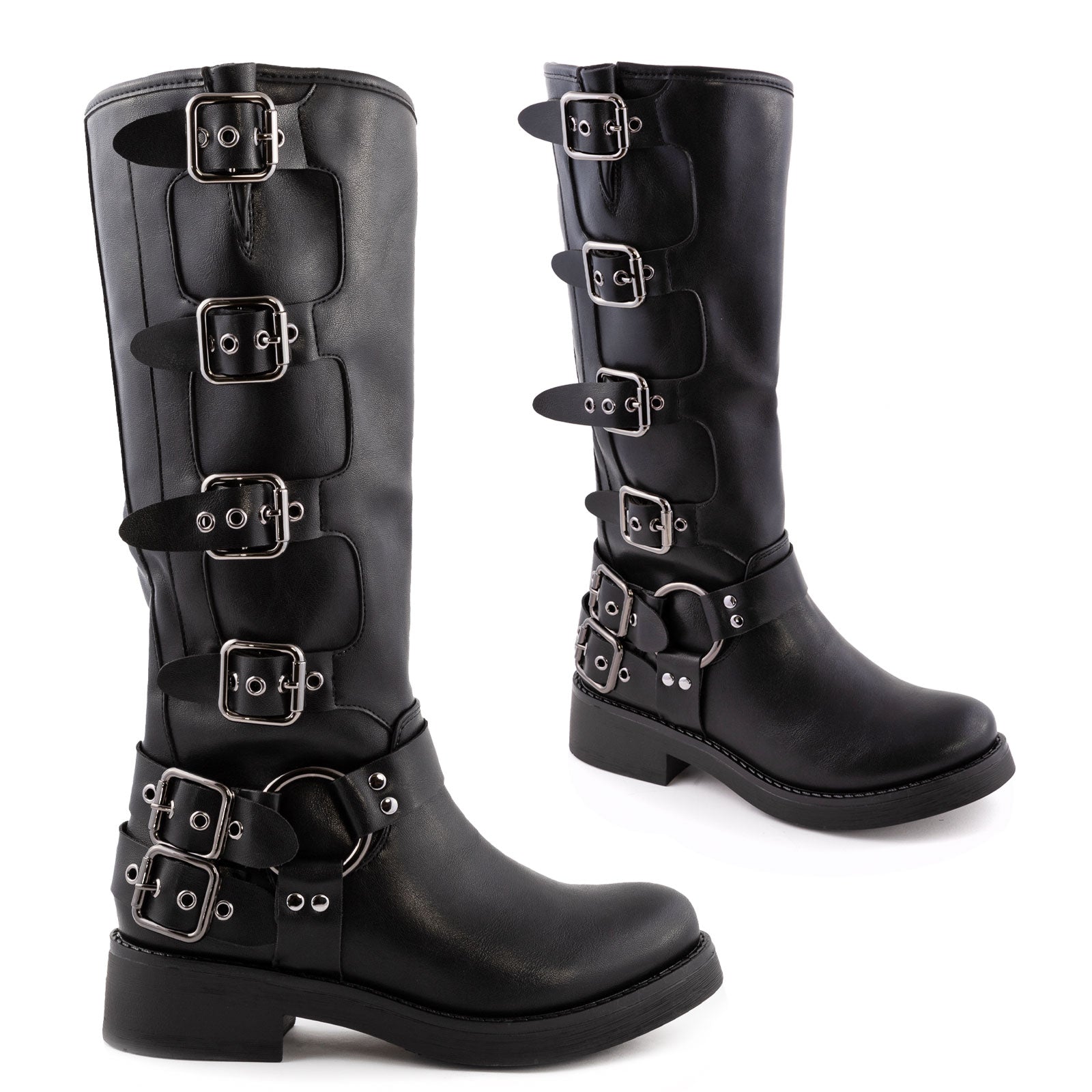Stivali Donna Imbottiti Stivali Donna Stile Motociclista Con