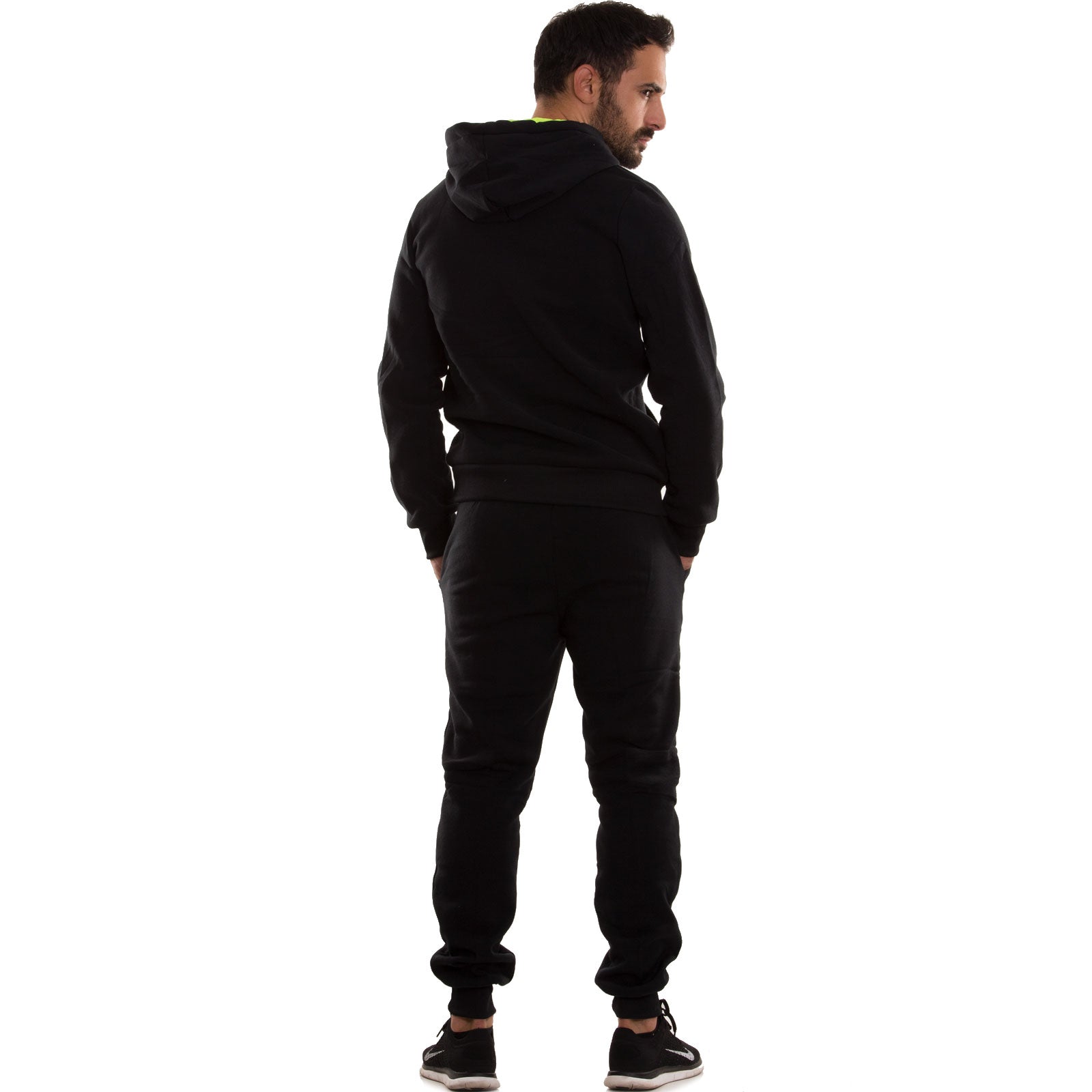 TUTA UOMO FELPA pantalone fitness palestra cappuccio tasche TUTA UOMO FELPA pantalone fitness palestra cappuccio tasche
