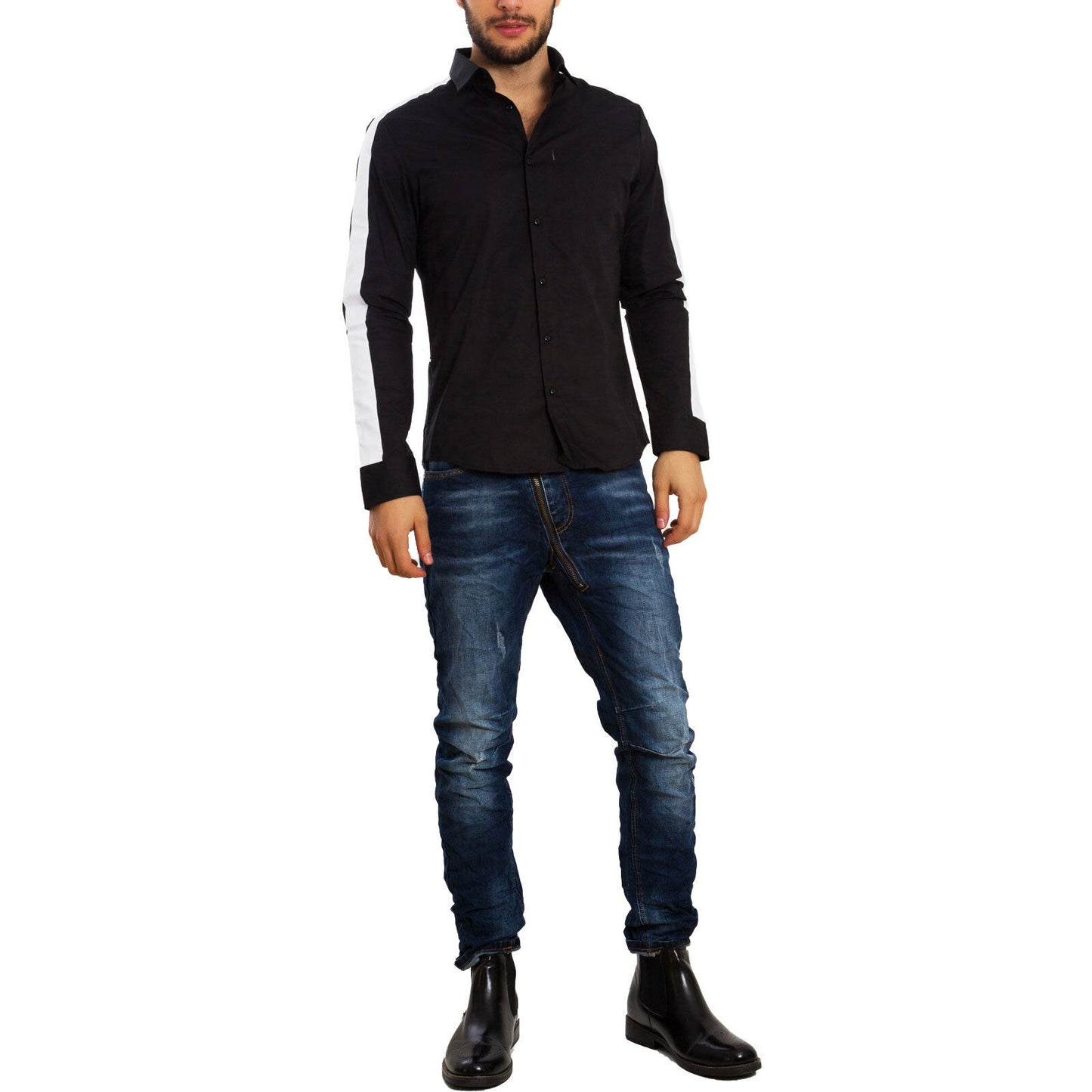 immagine-10-toocool-camicia-uomo-bicolore-elegante-cg-3030