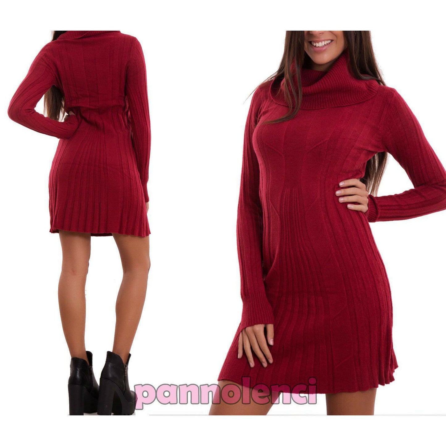 immagine-10-toocool-vestito-donna-miniabito-dolcevita-r3258