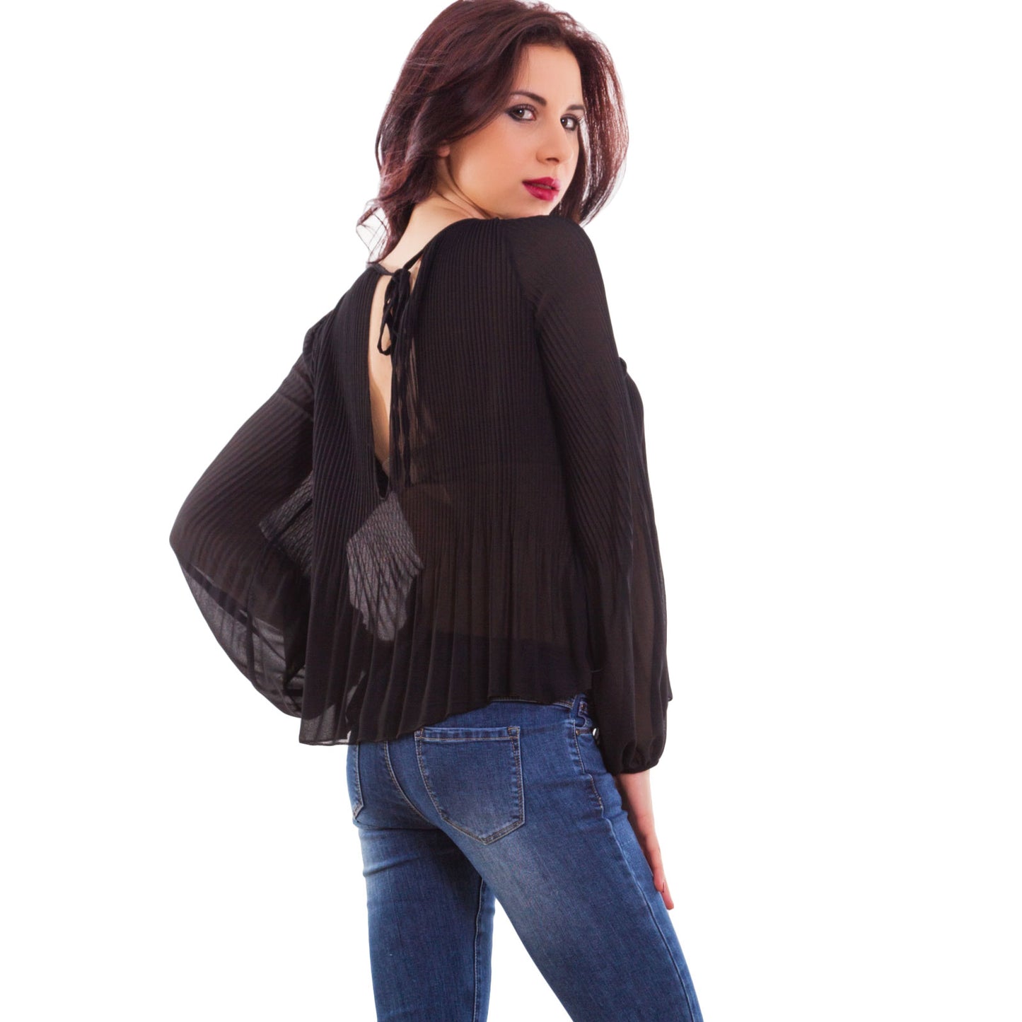 immagine-3-toocool-blusa-donna-velata-plissettata-as-1599