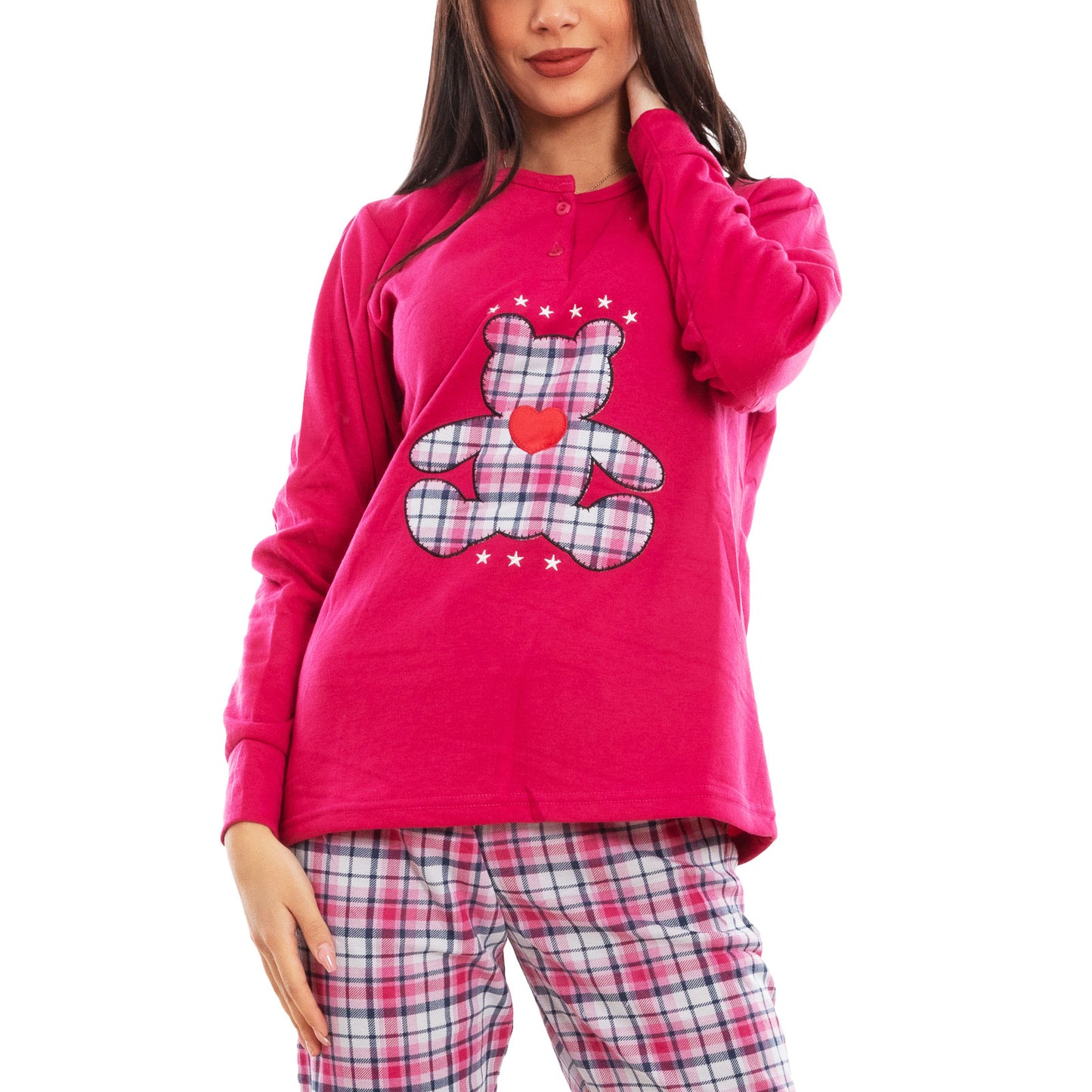 immagine-3-toocool-pigiama-donna-felpato-scozzese-d7787