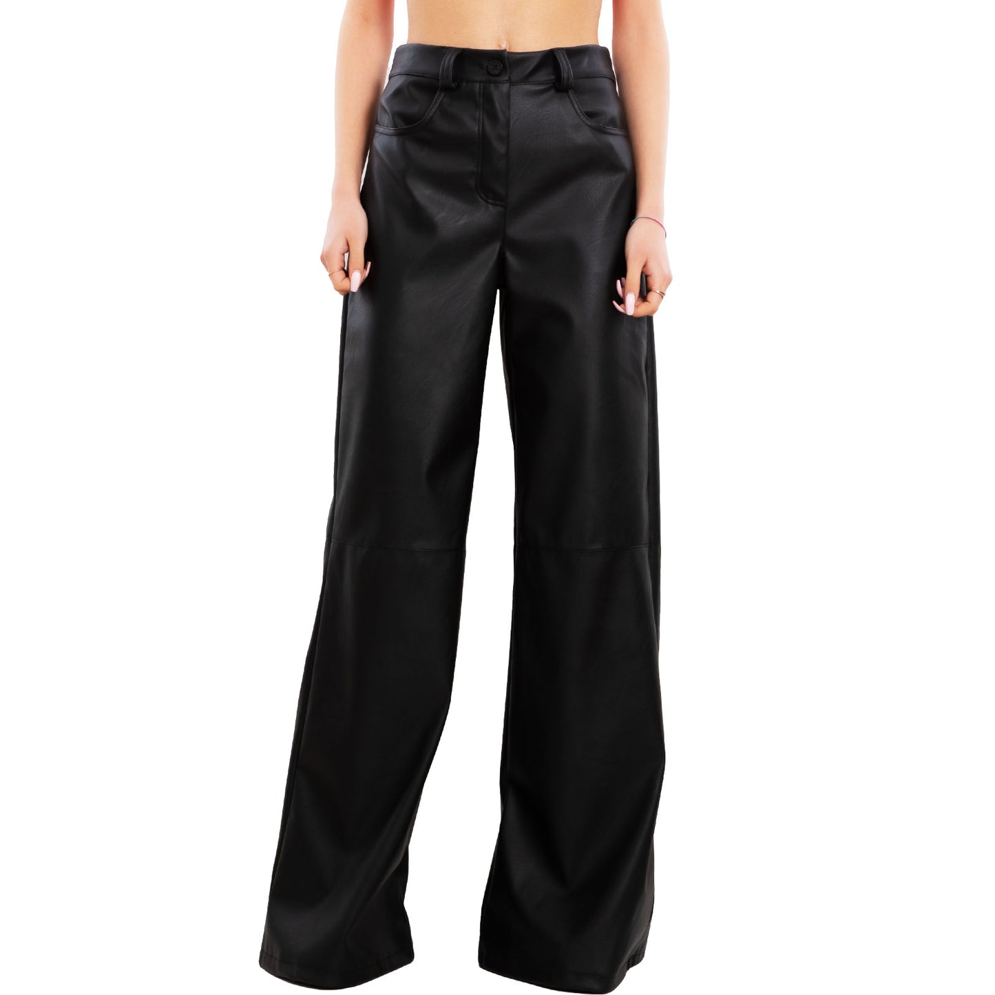 immagine-4-toocool-pantaloni-donna-palazzo-flare-effetto-pelle-vb-13239