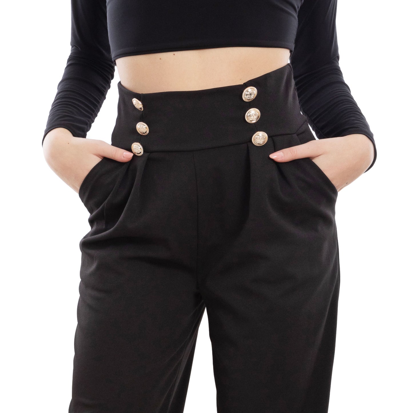 immagine-5-toocool-pantaloni-donna-palazzo-bottoni-pinces-vb-2300