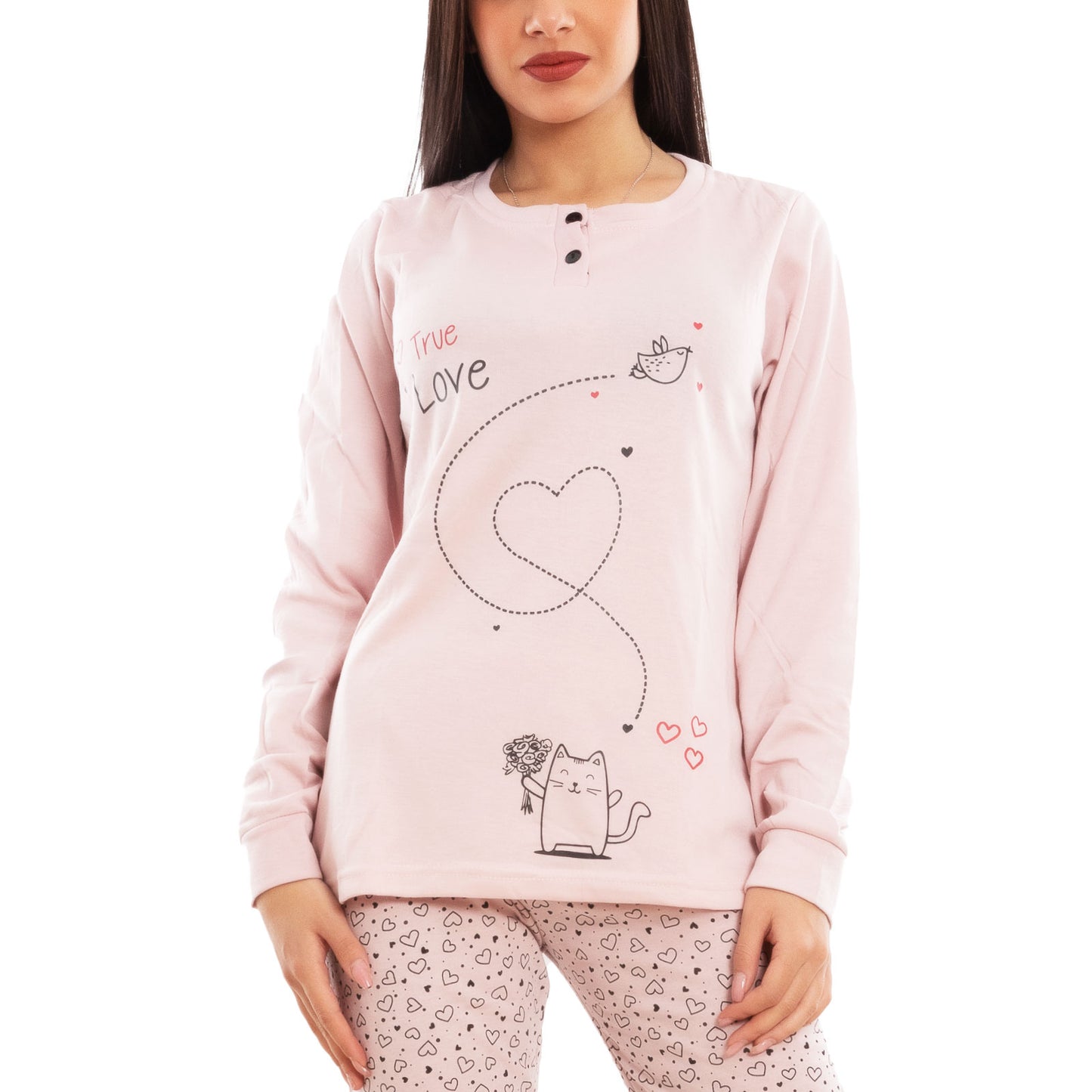 immagine-6-toocool-pigiama-donna-felpato-gatto-ct1022