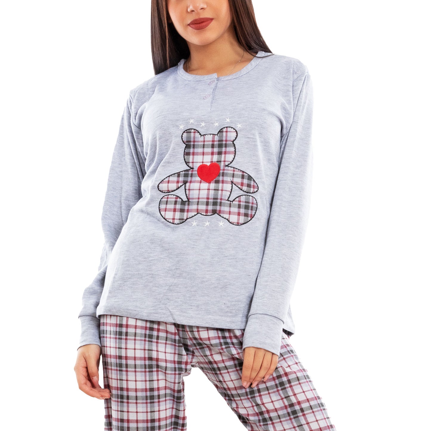 immagine-6-toocool-pigiama-donna-felpato-scozzese-d7787