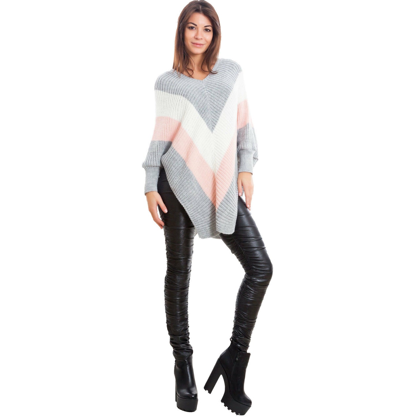 immagine-7-toocool-maglione-donna-ampio-righe-vb-6552