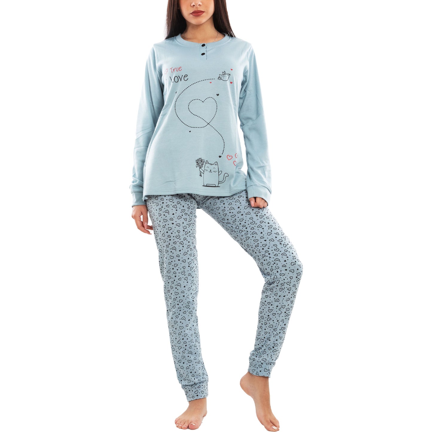 immagine-8-toocool-pigiama-donna-felpato-gatto-ct1022