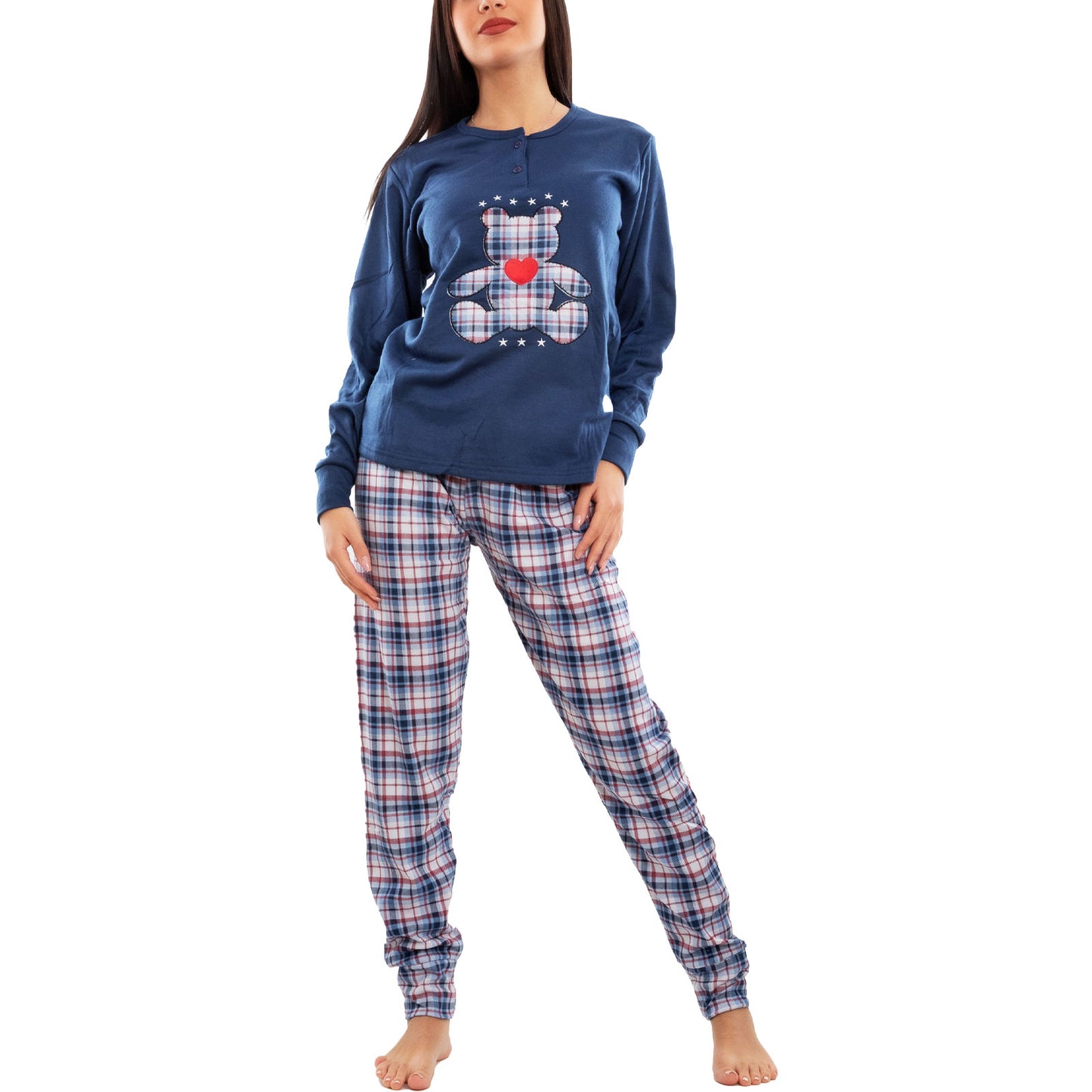 immagine-8-toocool-pigiama-donna-felpato-scozzese-d7787