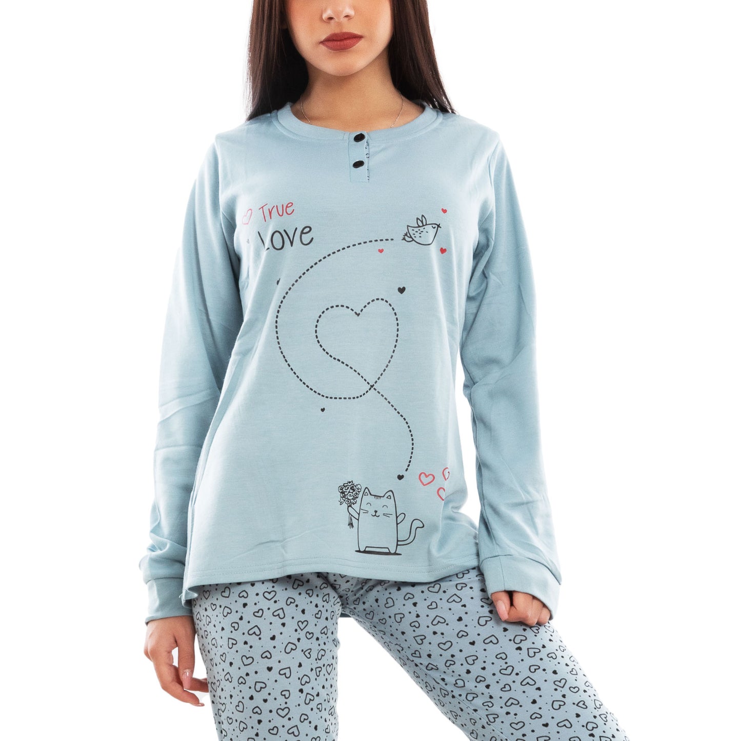 immagine-9-toocool-pigiama-donna-felpato-gatto-ct1022