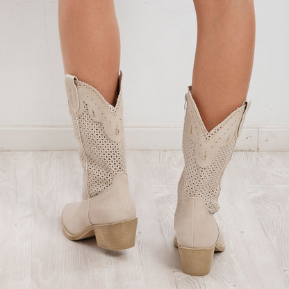 toocool stivali donna estivi western texani traforati 6y220