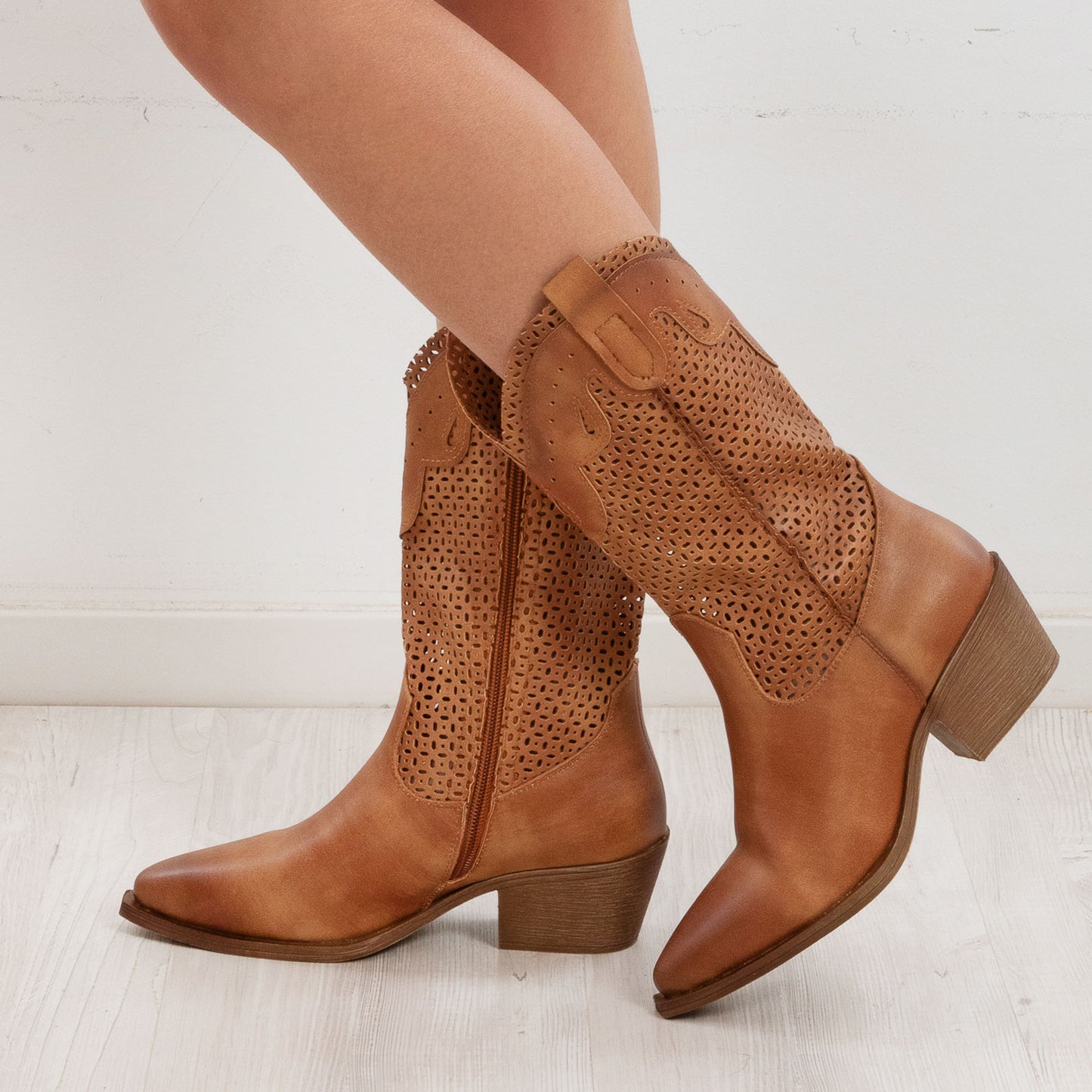 toocool stivali donna estivi western texani traforati 6y220