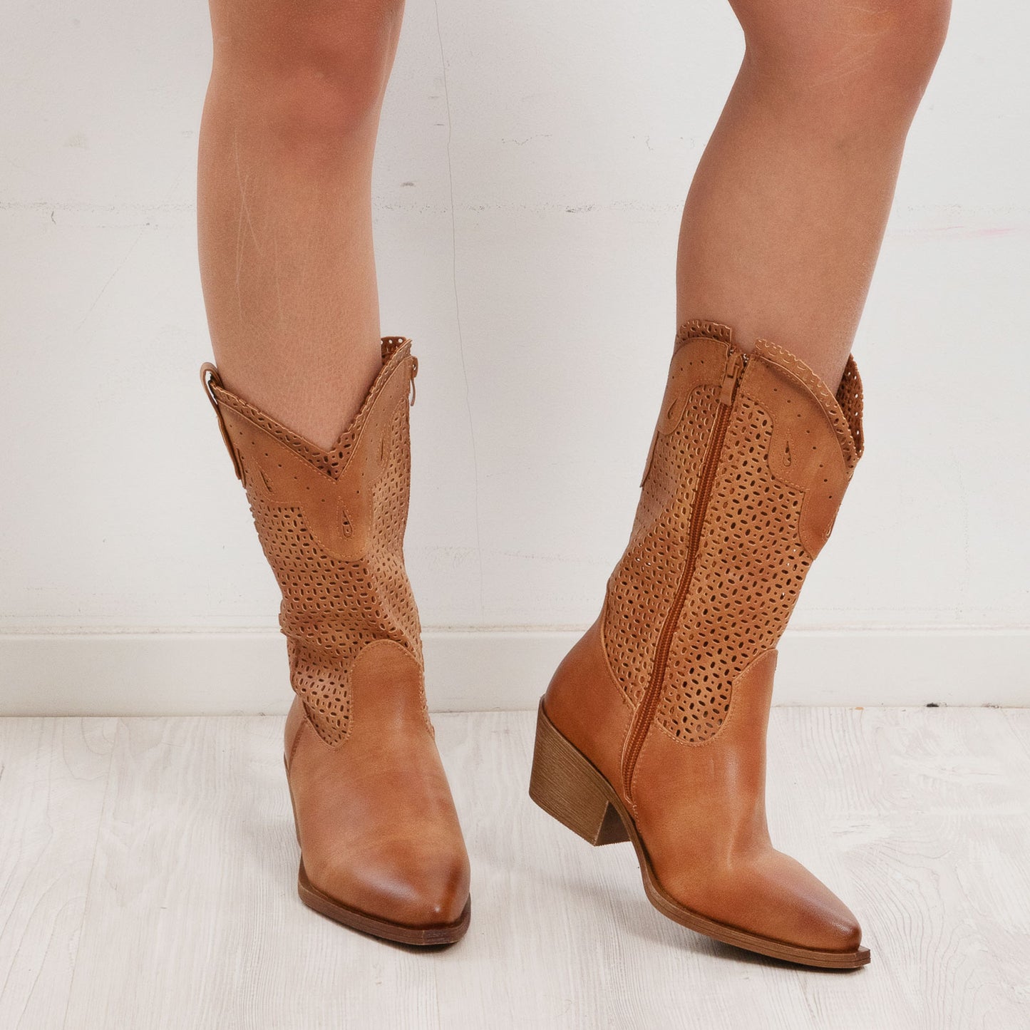 toocool stivali donna estivi western texani traforati 6y220