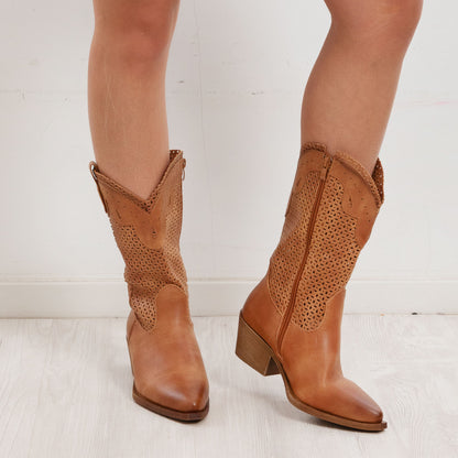 toocool stivali donna estivi western texani traforati 6y220