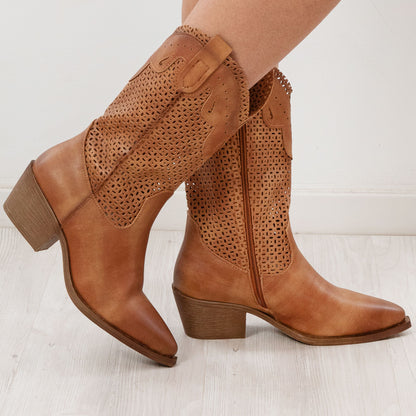 toocool stivali donna estivi western texani traforati 6y220