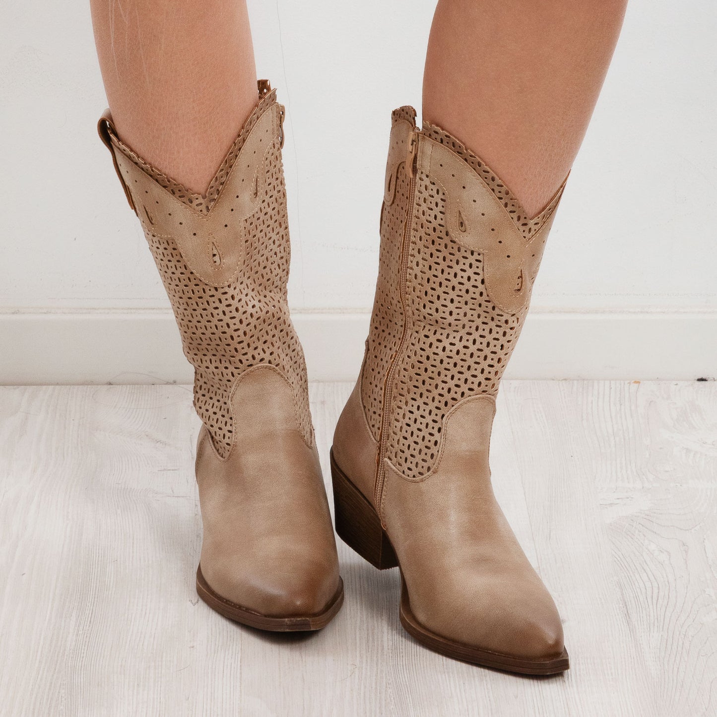 toocool stivali donna estivi western texani traforati 6y220